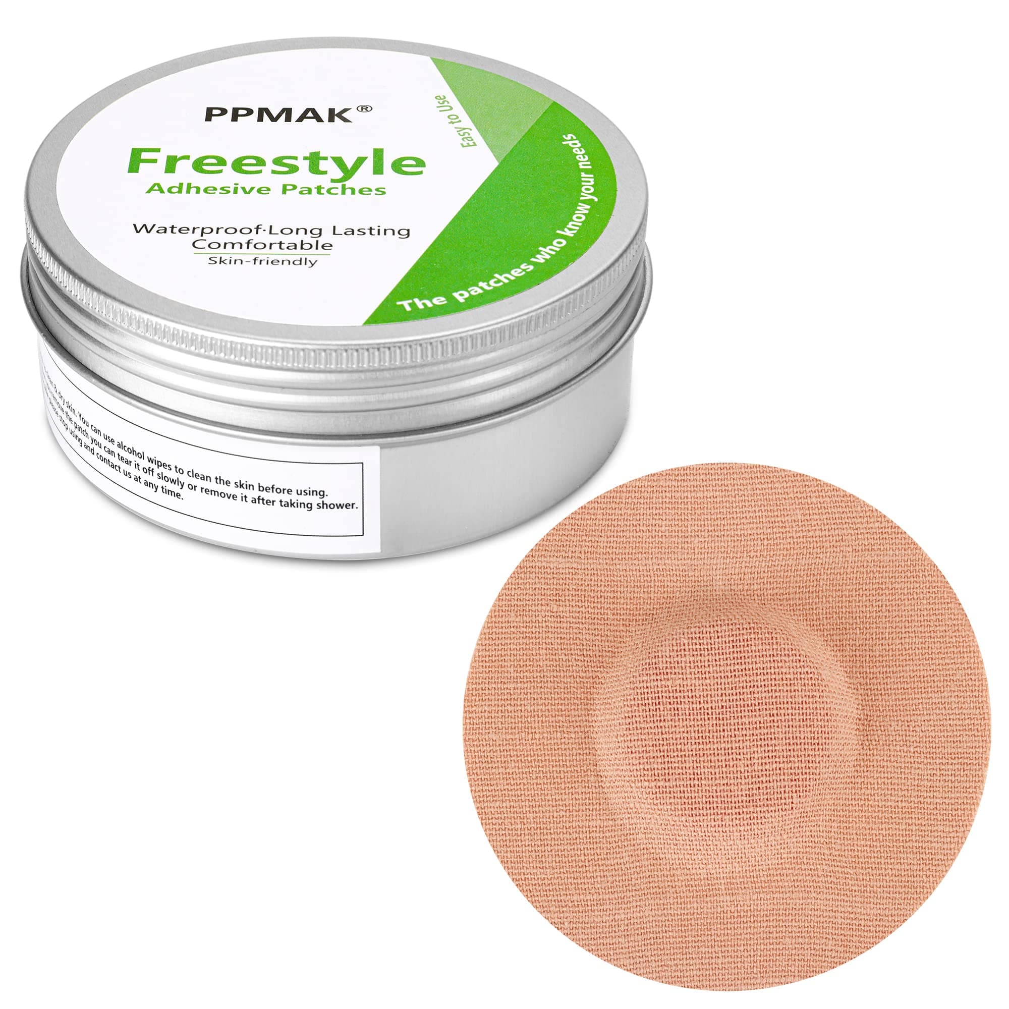 40 PCS Sensor Covers for Libre 2/3-Adhesive Patches-Waterproof CGM Tape No Glue On The Center-Color Tan and Long Lasting (40 PCS)