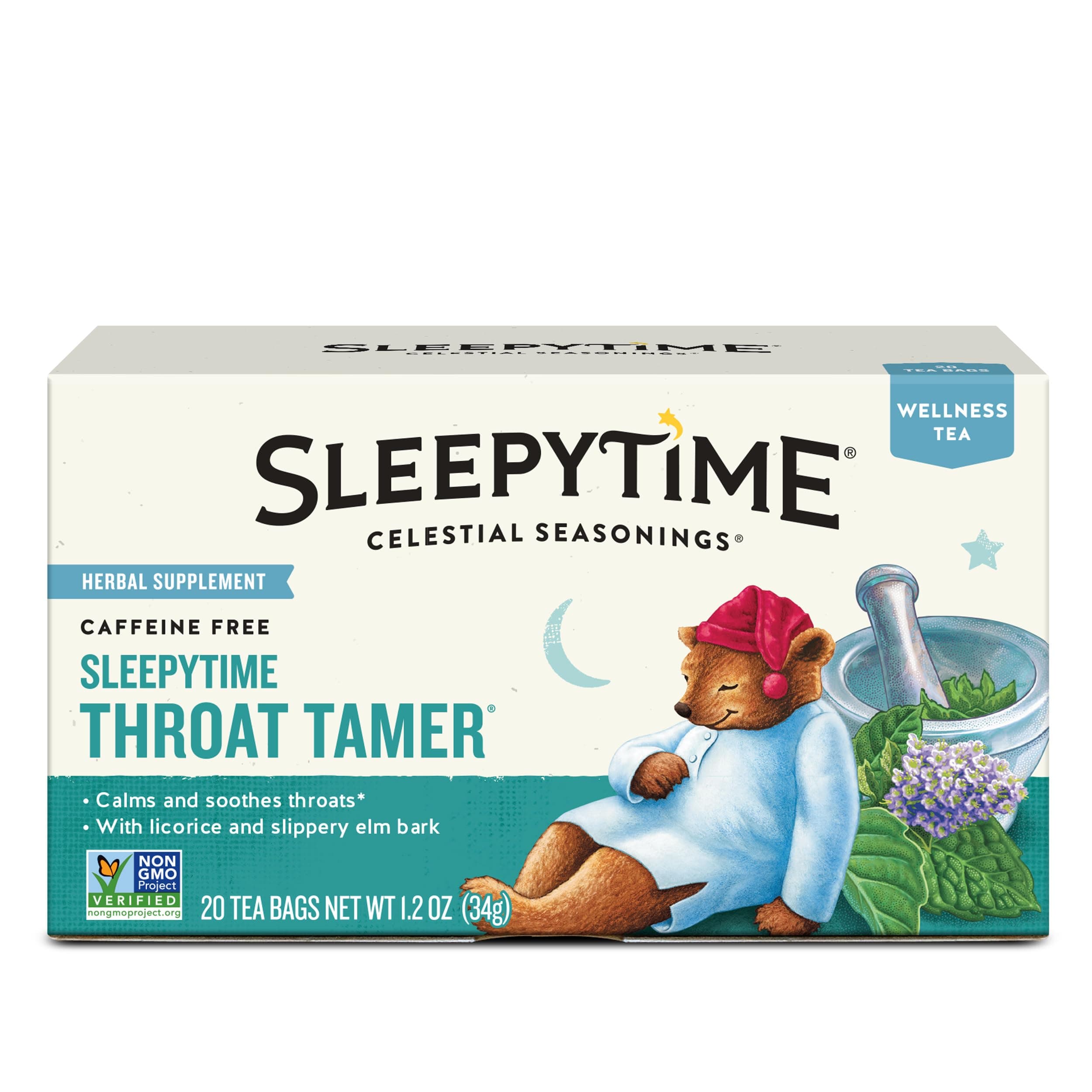 Wellness Tea, Sleepytime Throat Tamer, Caffeine Free Sleep Tea, 20 Tea Bags