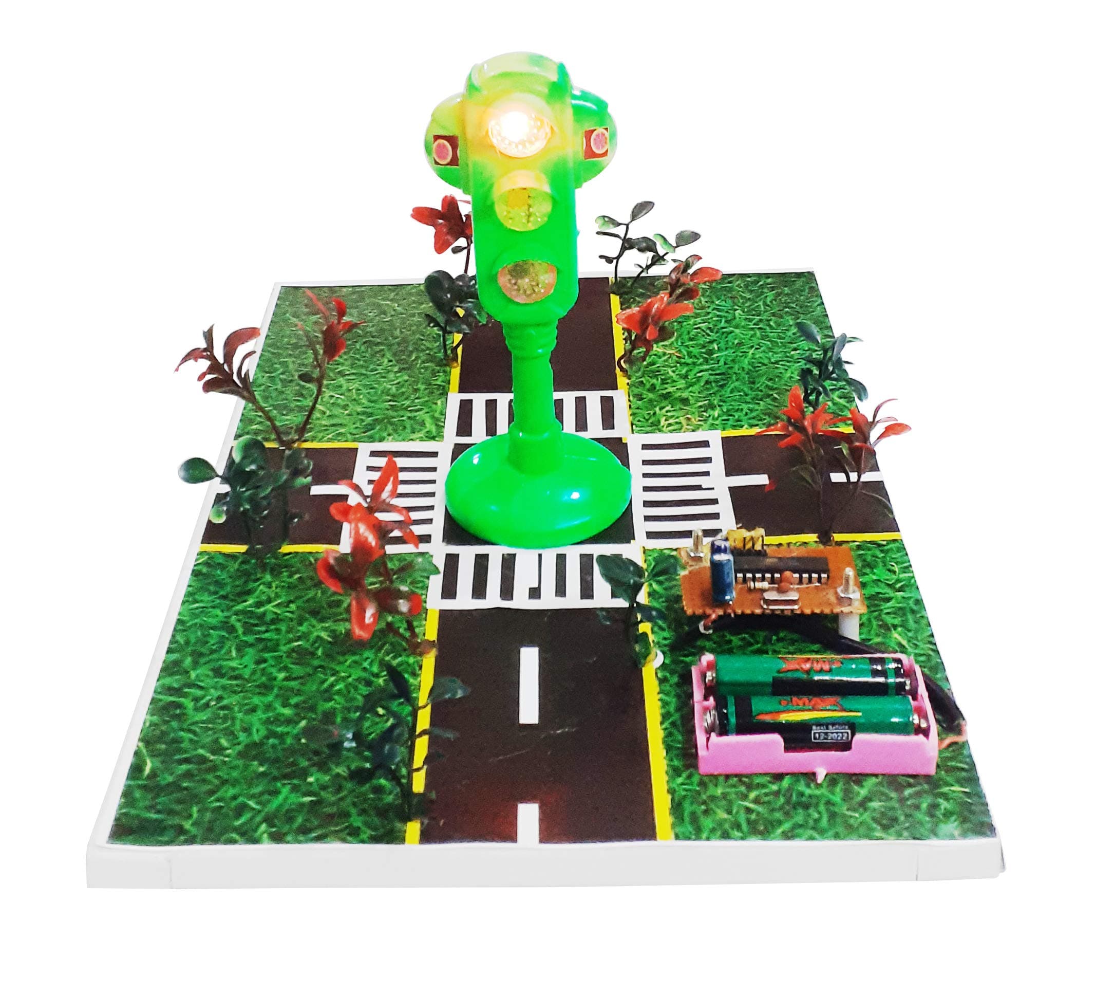MELODY"S HOBBY CENTRE Traffic Lights Model - Decorative Science Working Model For School And College Project,Color Green