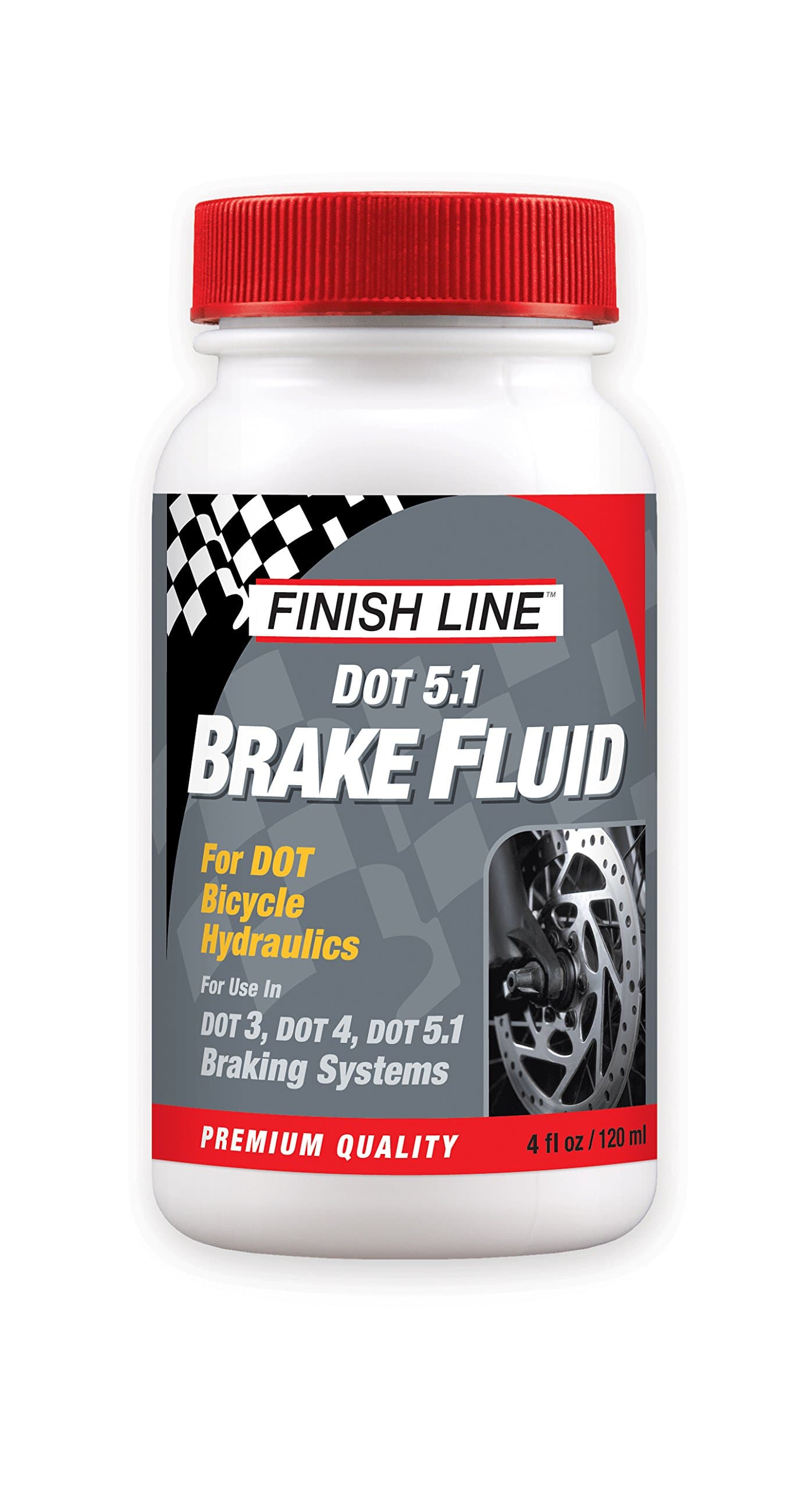 Finish Line High Performance DOT 5.1 Bicycle Brake Fluid – Premium Low Viscosity Hydraulic Disc Brake Fluid for Superior Lever Response and Consistent Performance – 4oz Bottle