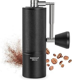 TIMEMORE Manual Coffee Grinder Chestnut C3S PRO, Hand Coffee Grinder with Foldable Handle, Stainless Steel S2C Conical Burr Coffee Grinder, Adjustable Grind Setting for Espresso to French Press, Black