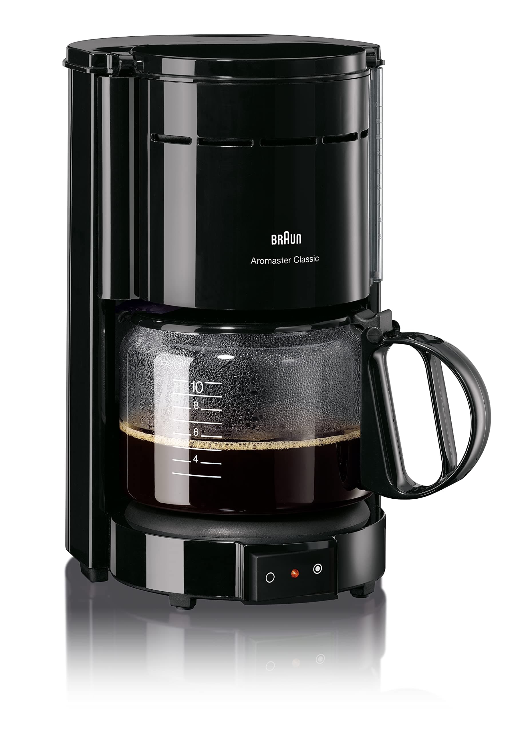 Household coffee machine KF 47 BK filter coffee maker with glass jug for classic filter coffee, aromatic coffee thanks to OptiBrew system, drip stop, automatic shut-off, 220-230V || 50-60Hz