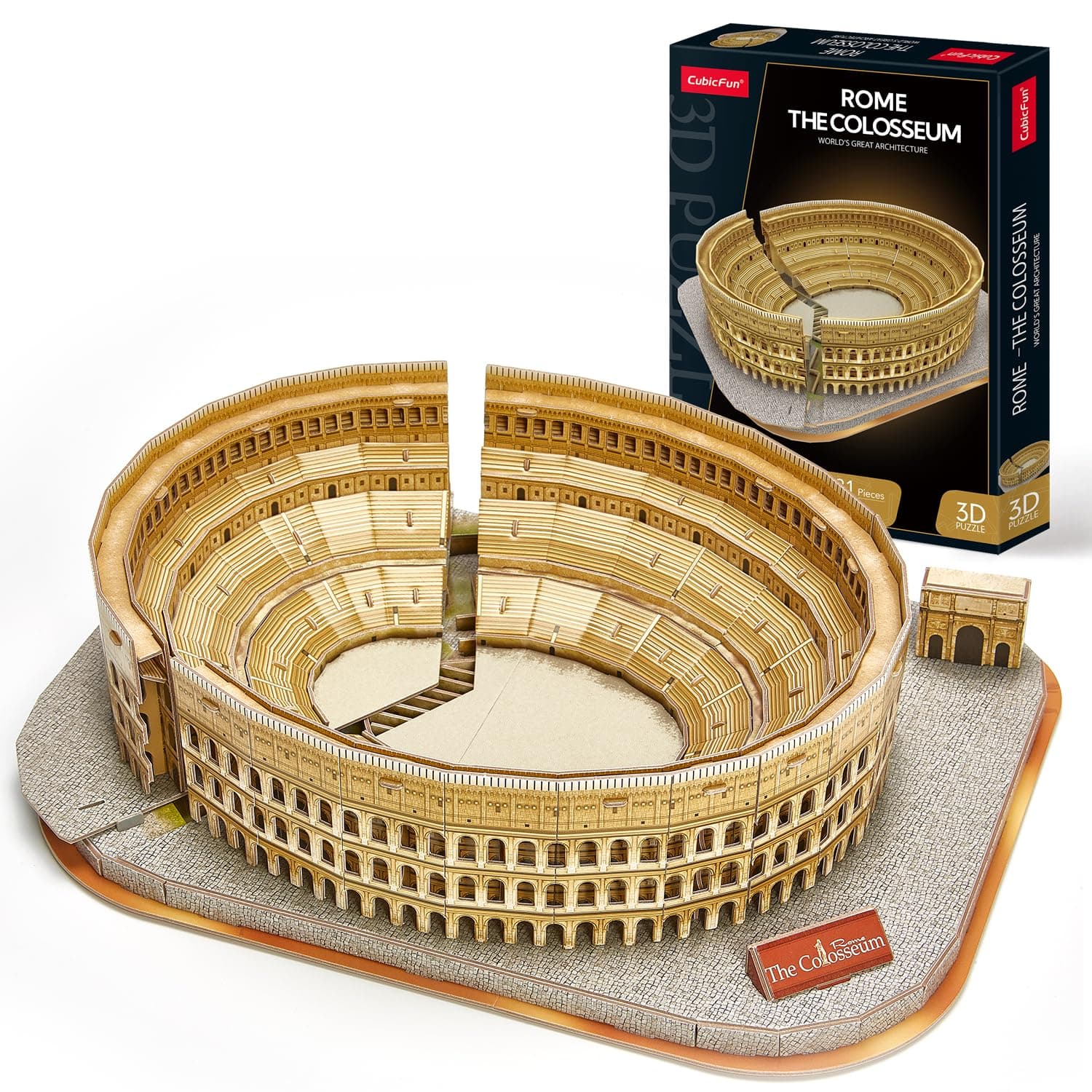 3D Puzzle for Adults Kids Rome Colosseum Jigsaw Italy Architecture Model Kits DIY Toys with Booklet Birthday Gift for Boys Girls Age 8+, 131 Pieces Valentine's Day Gift Easter Gifts Puzzles