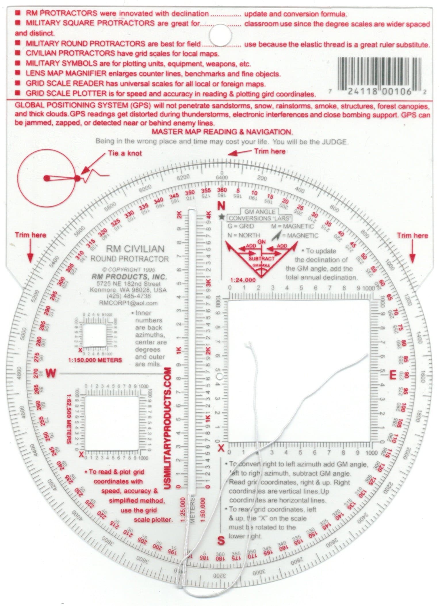 RM PRODUCTS Civilian Round Protractor
