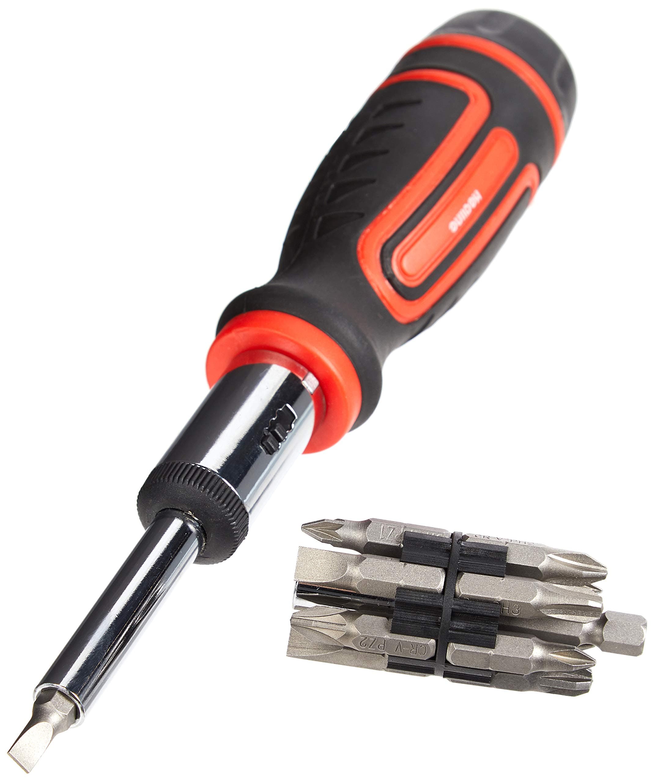 DraperRedline 14-in-1 Reversible Ratchet Driver Set | Internal Storage | Soft Grip Handle | DIY Home Professional and Car Kit | Flathead, Cross Slot, Hex and Tx-Star Hand Tools | 28759
