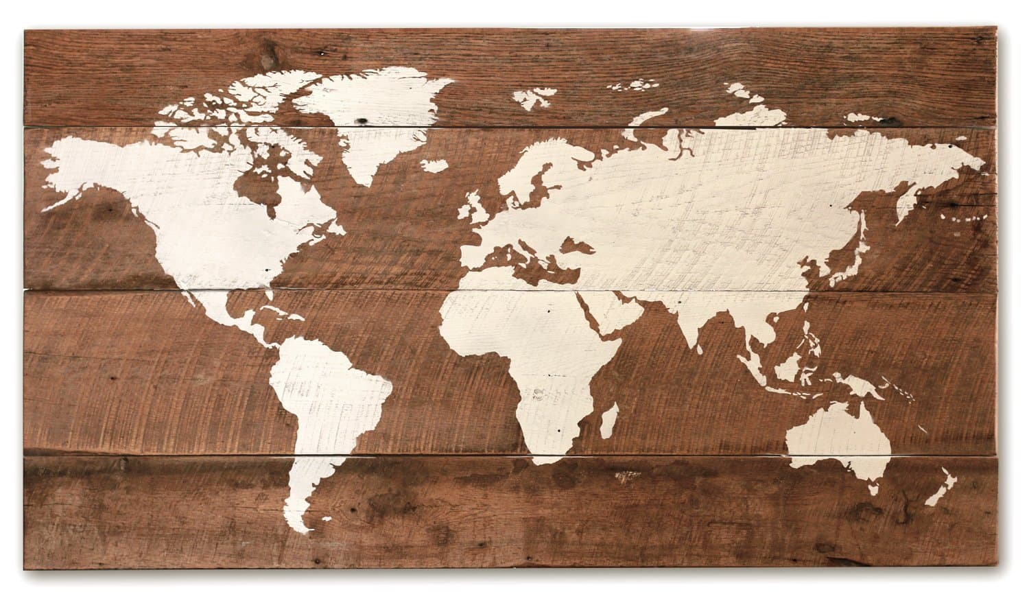 Reclaimed wood world map 37x20