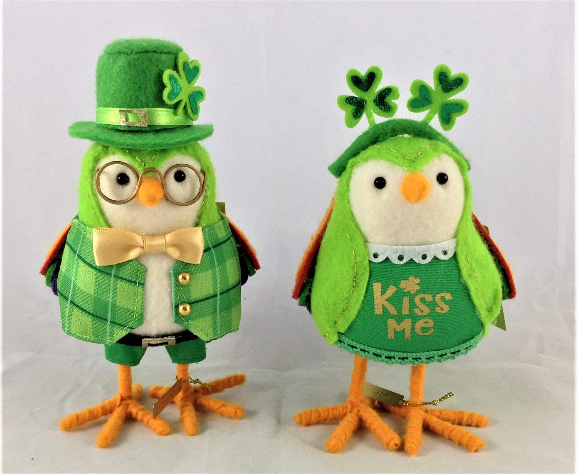 Spritz - Spring/St. Patrick's Day Fabric Bird Pair: Laddie and Lucky Bundle of 2 Birds