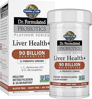 Dr. Formulated Probiotics Platinum Series Liver Health+ 90 Billion CFU Guaranteed, One a Day Probiotic for Healthy Detoxification & Elimination Support, Vegan, Gluten Free, 30 Capsules