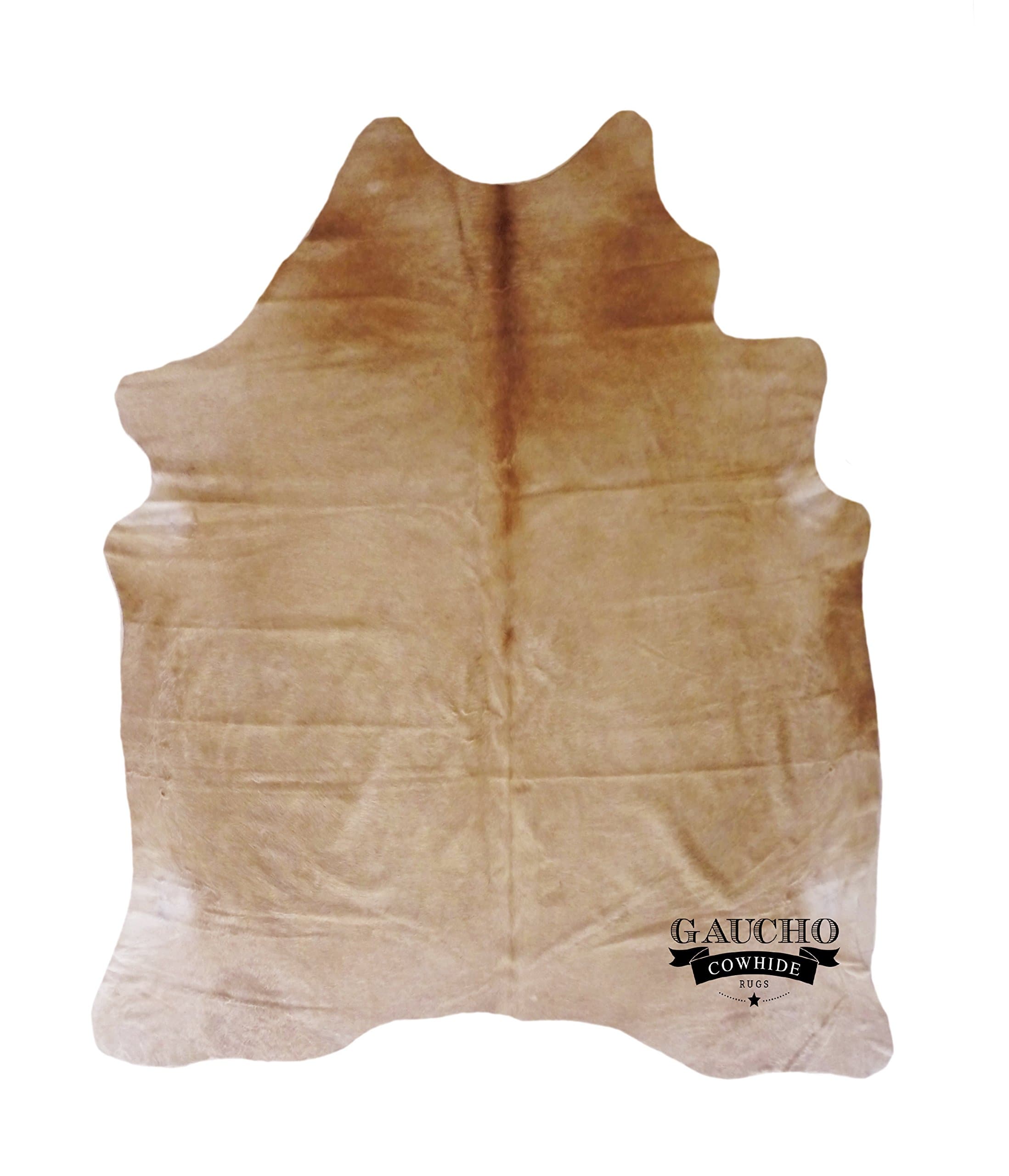 Solid Beige Cowhide Rug - Unique Honey Color Gaucho Cowhide