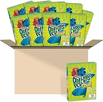 Betty Crocker Fruit Snacks, Sour Fruit Roll-Ups, 10 ct (Pack of 10)