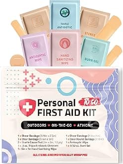 First Aid Emergency Medical Kit Mini and Travel Size - | Great for Kids, Schools, Business, Hiking, Camping | Wound Care Products (Abstract) (1)