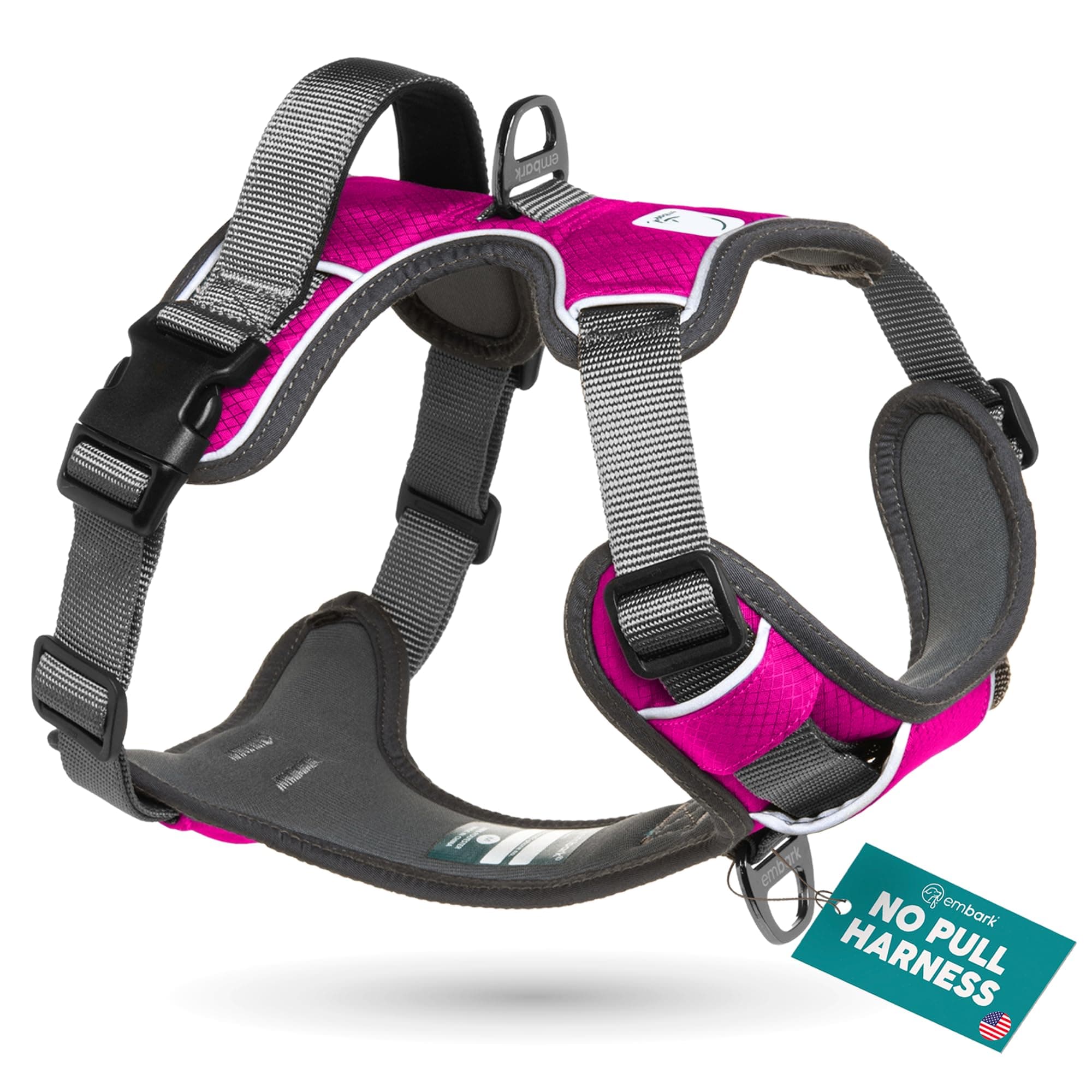 Embark Pets Adventure Dog Harness, No Pull Adjustable Puppy Harness with 2 Leash Clips. Anti Pull Dog, Front & Back with Control Handle, Soft & Padded Vest for XS, Small, Medium & Large Dogs UK