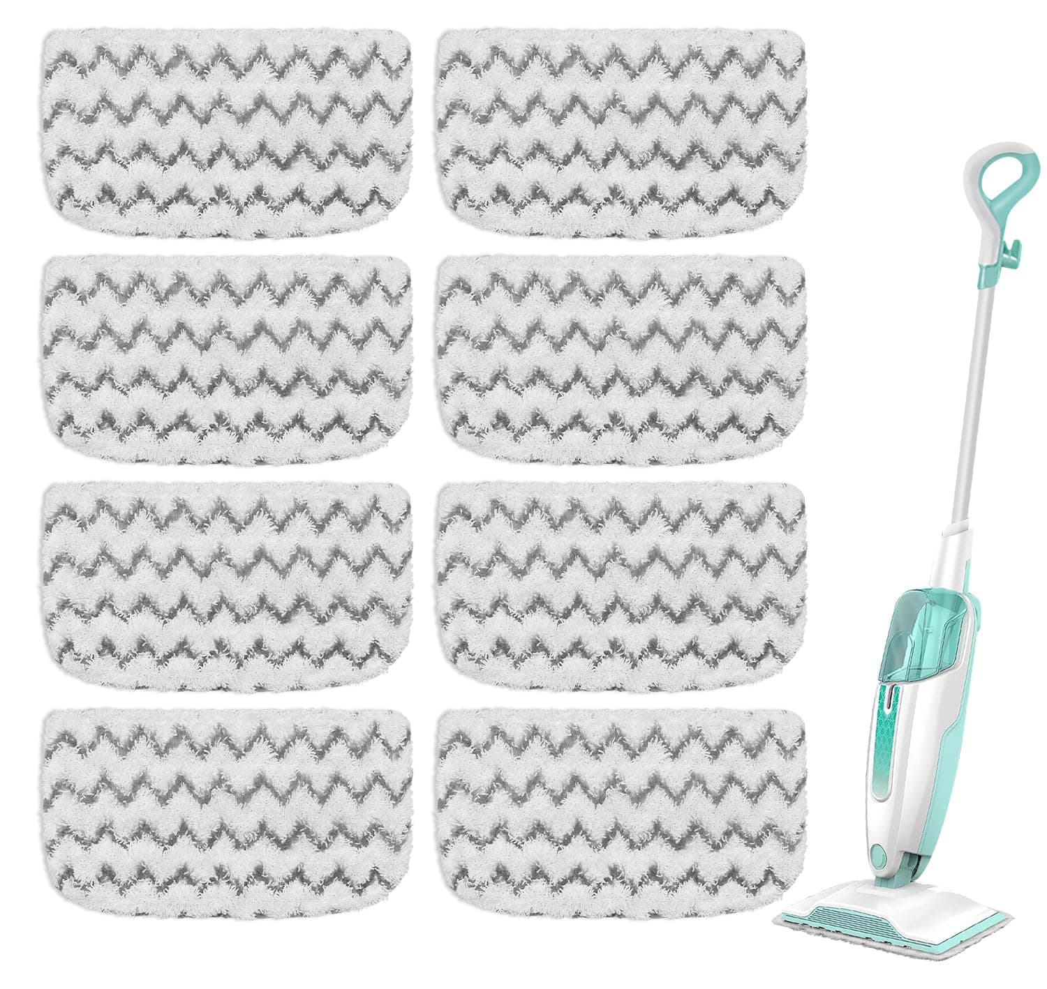 8 Pack Microfiber Steam Mop Replacement Pads for Shark Steam Mop S1000, S1000A, S1000C, S1000WM, S1001C Dirt Grip Steam Mop Pads, Washable & Reusable Microfiber Mop Pads for All Floor Clean