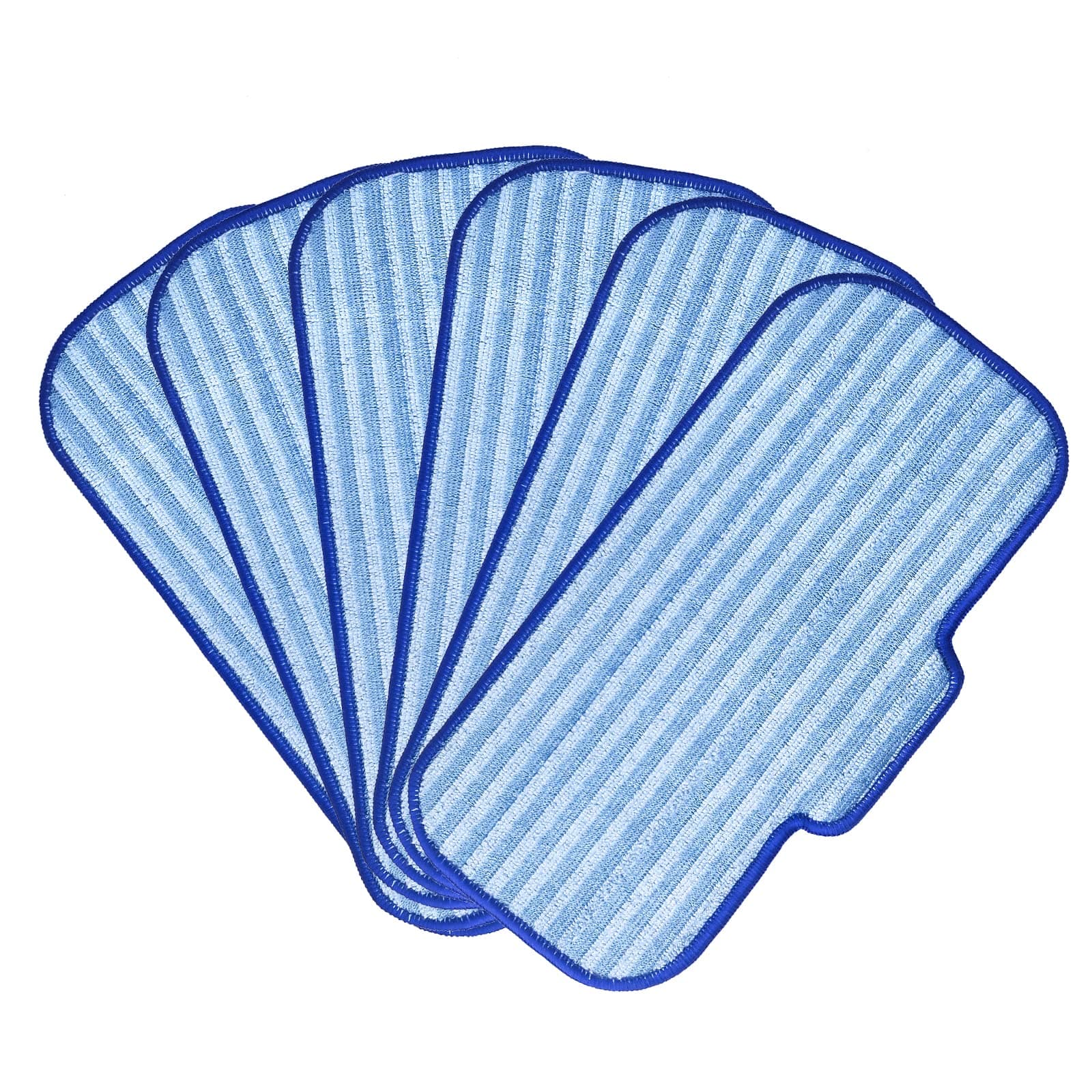 6 PCS Replacement Microfiber Pads for Steam Mops (NB603C NB602N) - Durable, Washable, and Reusable for Hardwood, Laminate, Tile, and Ceramic Flooring, Blue-White