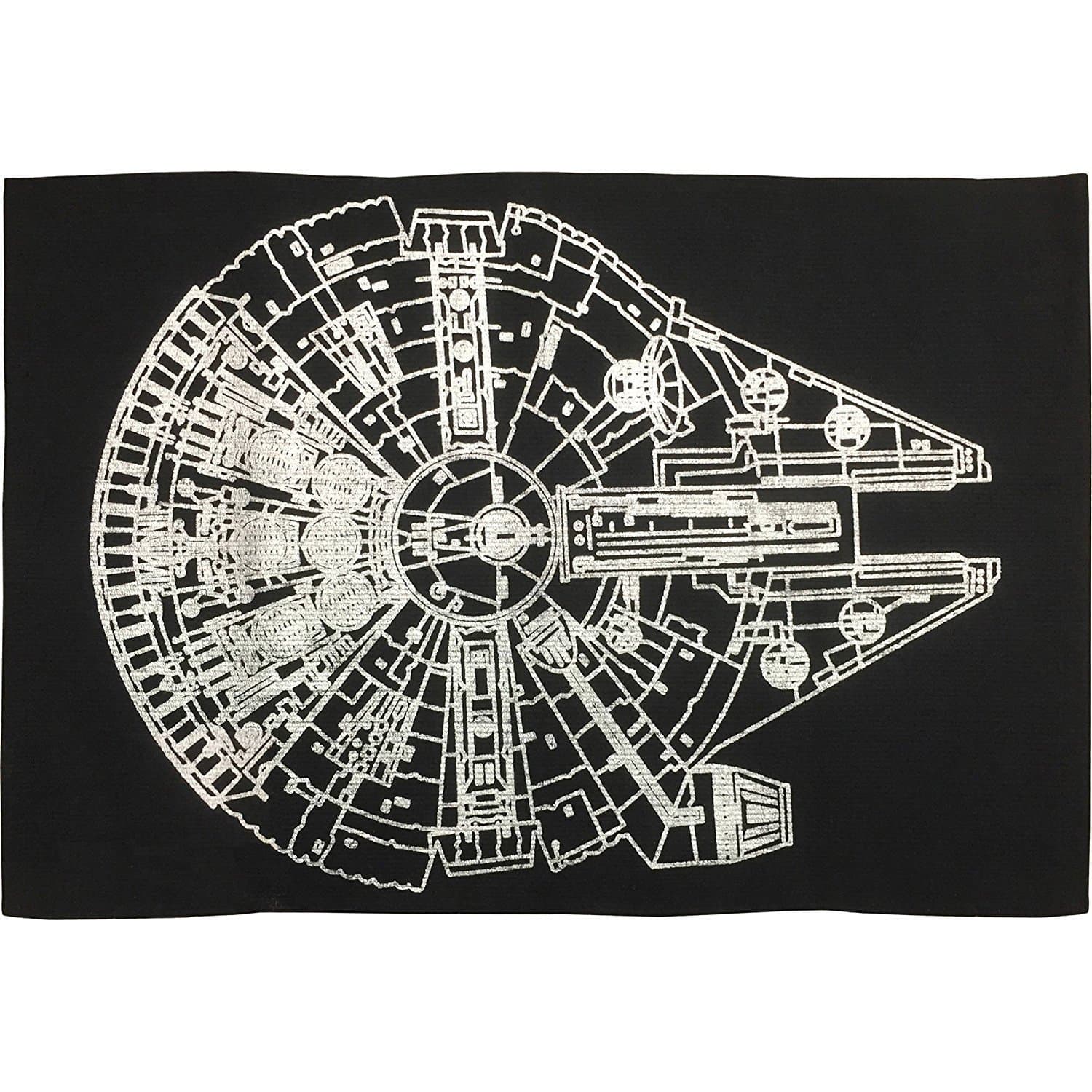 Star Wars Millennium Falcon Bath Rug, Black/Silver
