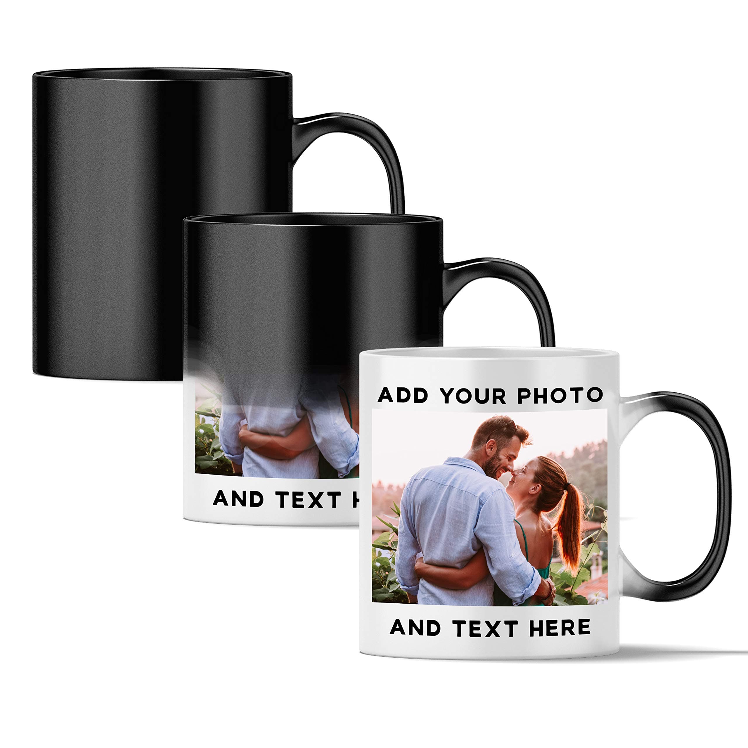 Personalized Magic Mug - Custom Color Changing Mug , 11 oz Personalized Coffee Mug with Photo, Picture - Heat Sensitive Custom Coffee Mug , Color Changing Cups, Tazas Magicas Personalizadas