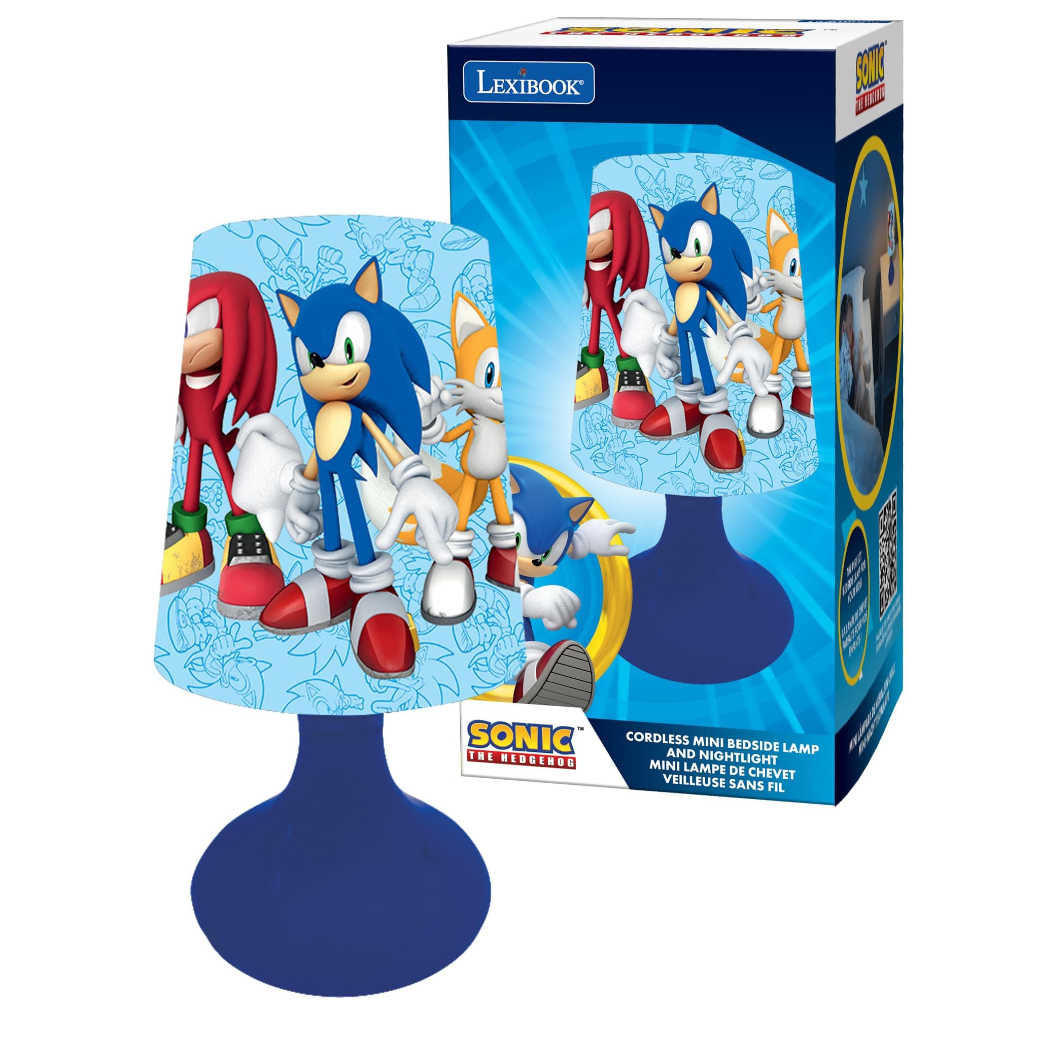 Lexibook, Sonic The Hedgehog, Sonic mini bedside lamp and wireless nightlight, MLT10SN