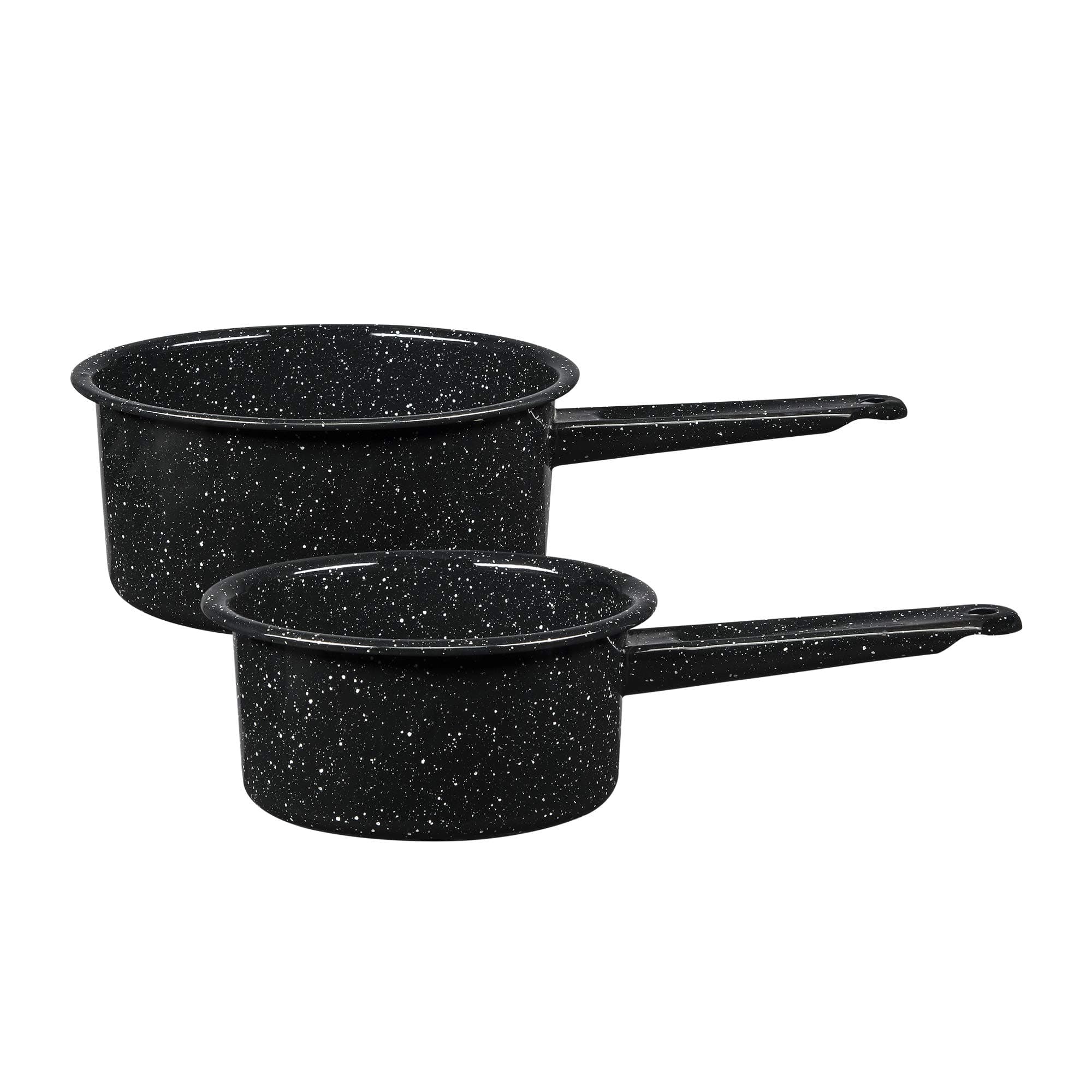 Granite Ware Non-Stick Saucepan Set with Steel Core, 1 & 2 Quart - Durable & Scratch-Resistant Pot for Soups and Sauces - Fast, Even Heating - Non-Toxic Cookware Essentials (Speckled Black)