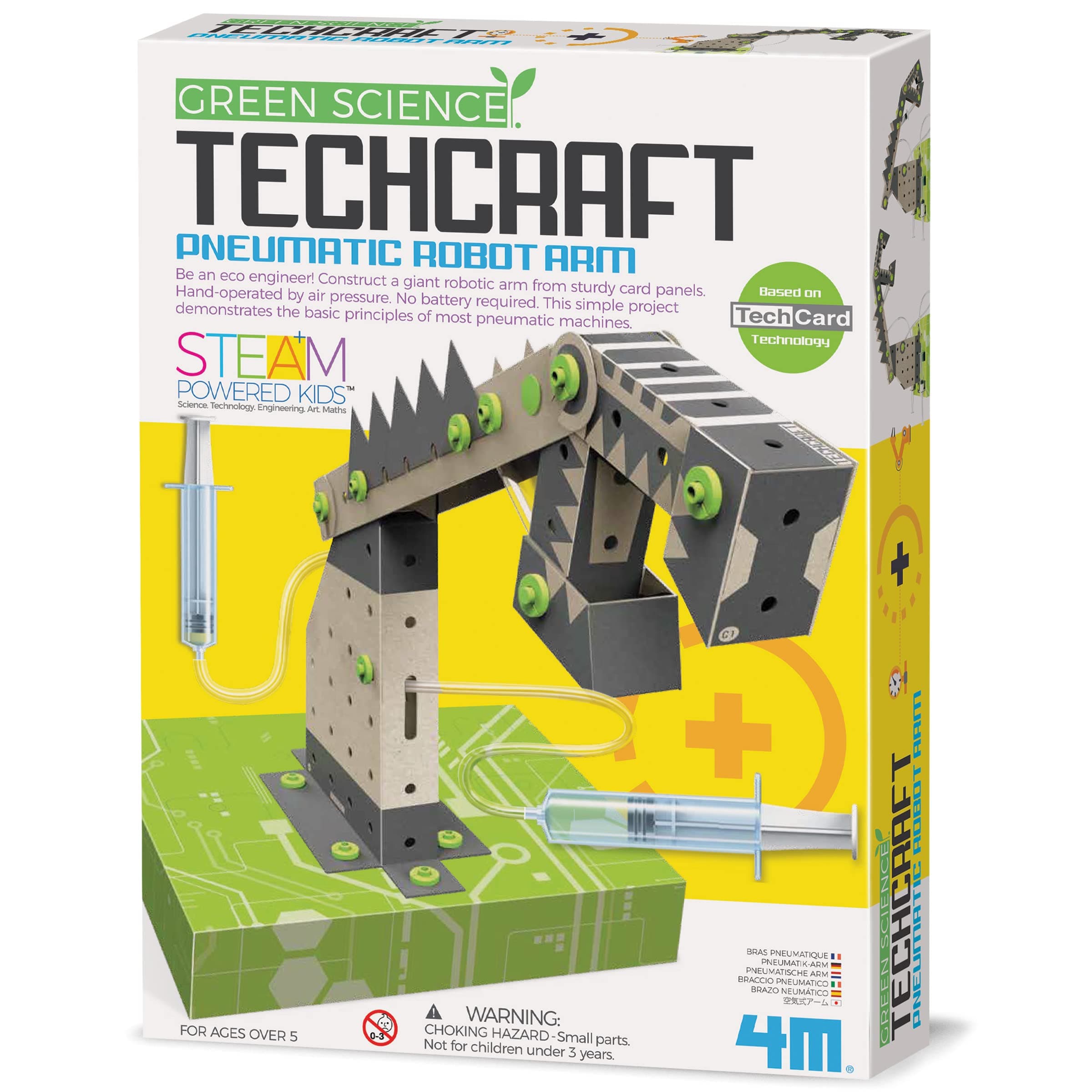 4M TechCraft Pneumatic Arm, Green Science, STEAM