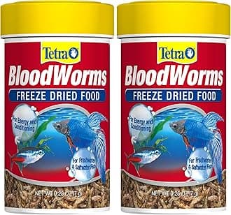 Tetra BloodWorms 0.25 Oz, Freeze-Dried Food for Freshwater and Saltwater Fish, Seafood (Pack of 2)