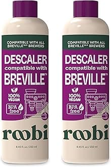 - Breville Compatible Descaling Solution. Specially Formulated to Clean & Descale your Breville Espresso Machine. 2 Uses per Bottle, 2 Pack. Eco-Friendly Carbon Neutral Descaler Kit.