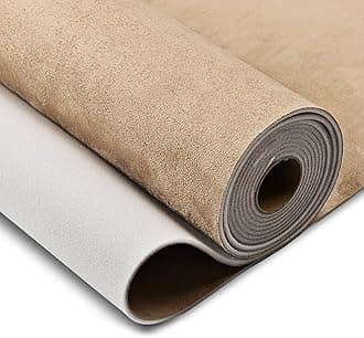 Suede Auto Headliner Fabric 36" L × 60" W with Foam Backing - Beige Interior Replacement Material for Car/Truck/SUV/RV Roof, Tube Packaging - Home Repair/DIY Headliner Material