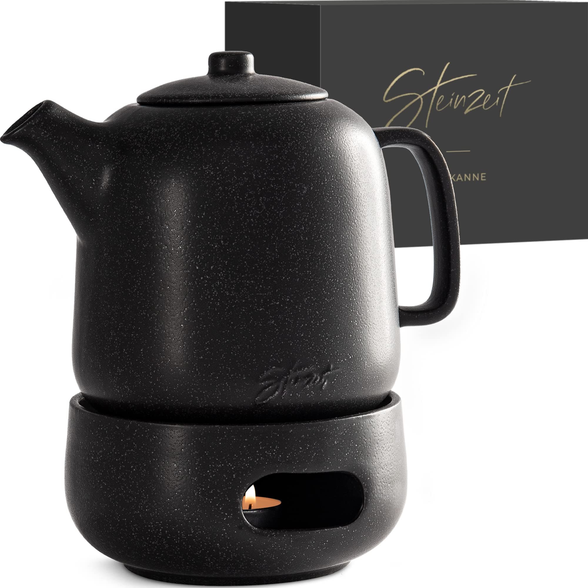 Steinzeit Teapot with warmer black