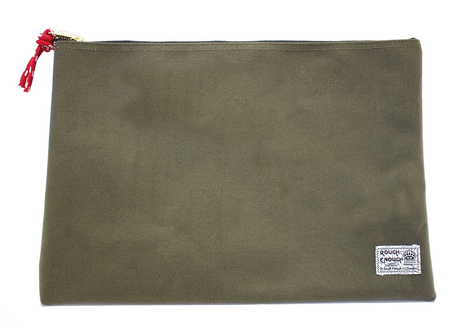 Rough Enough Heavy Duty Canvas Durable Fancy Vintage Big Document Pouch with Zipper A4 Size important Storage Envelope Holder Large File Folder Accessorie Pocket Organizer for School Business Trip Car