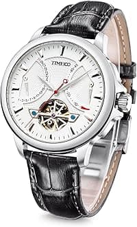 Mens Wrist Leather Strap Mechanical Self Wind Watches Navigator-Series Tourbillon-Style Automatic Watch for Men