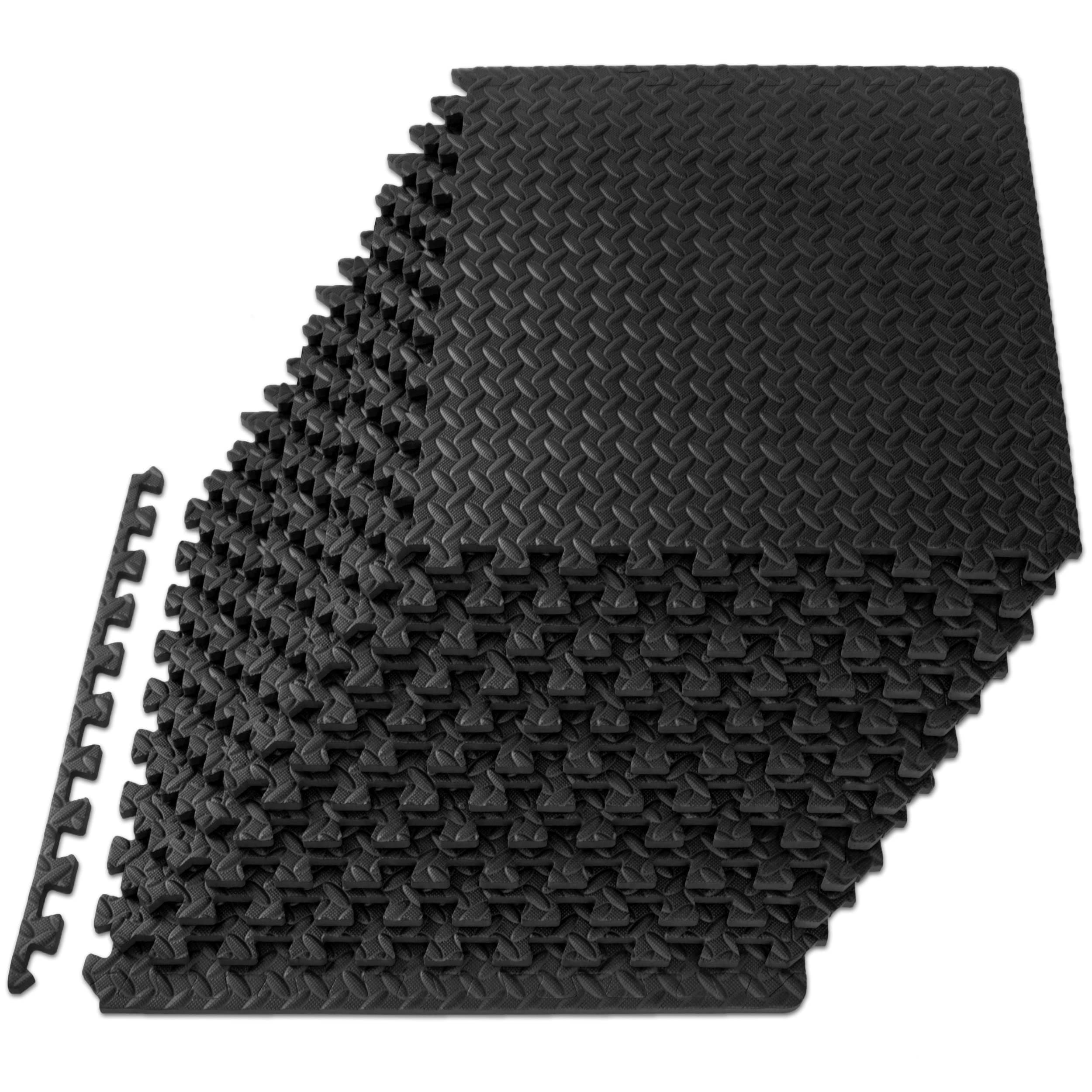ProsourceFit Exercise Puzzle Mat, EVA Foam Interlocking Tiles Protective and Cushion Flooring for Gym Equipment, Exercise and Play Area
