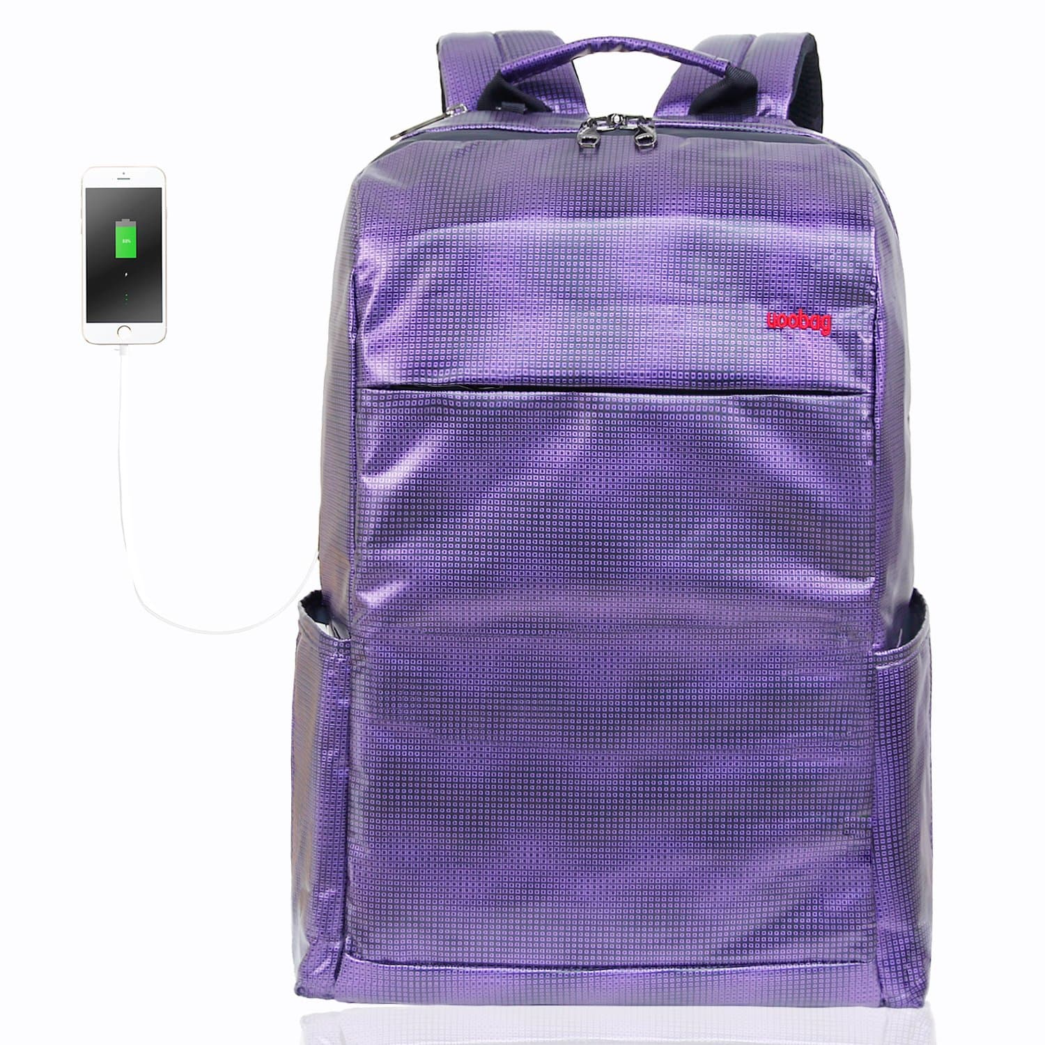 Travel Laptop Backpack, Slim Anti Theft Business Computer Backpack with USB Charging Port Waterproof Back Bag for Men/Women/Student 15.6 Inch Purple