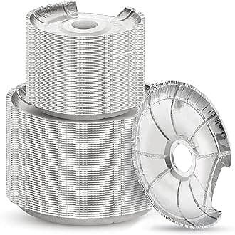 Heavy-Duty Aluminum Electric Stove Burner Covers (100 Pack) - Disposable Round Foil Liners (6 & 8 Inch), Non-Stick Drip Pan Protectors, Stove Top Covers, Great Kitchen Accessory for Easy Cleanup