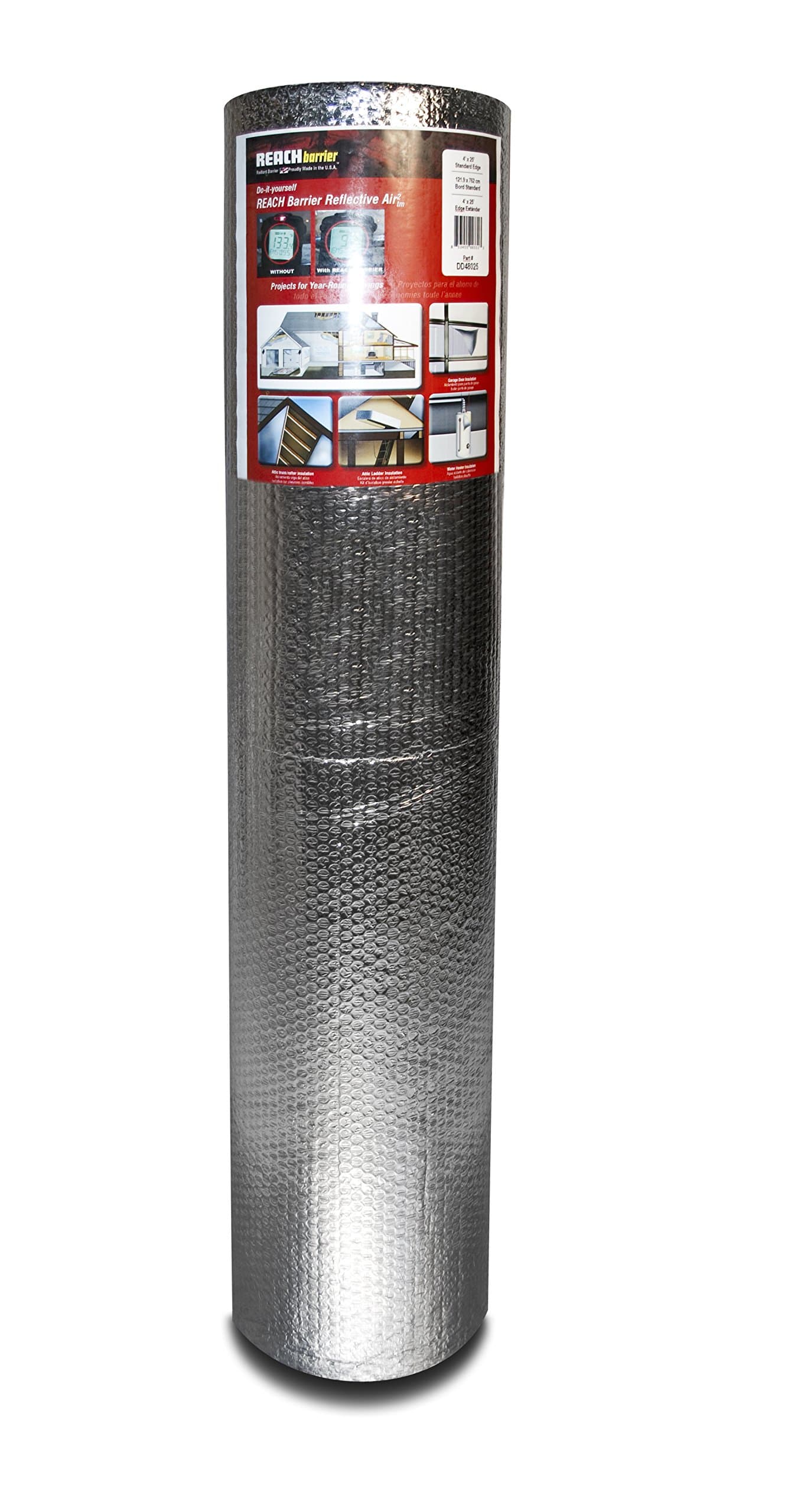DD48025 Air Double Reflective Polyethylene Insulation Roll, 4-Feet by 25-Feet