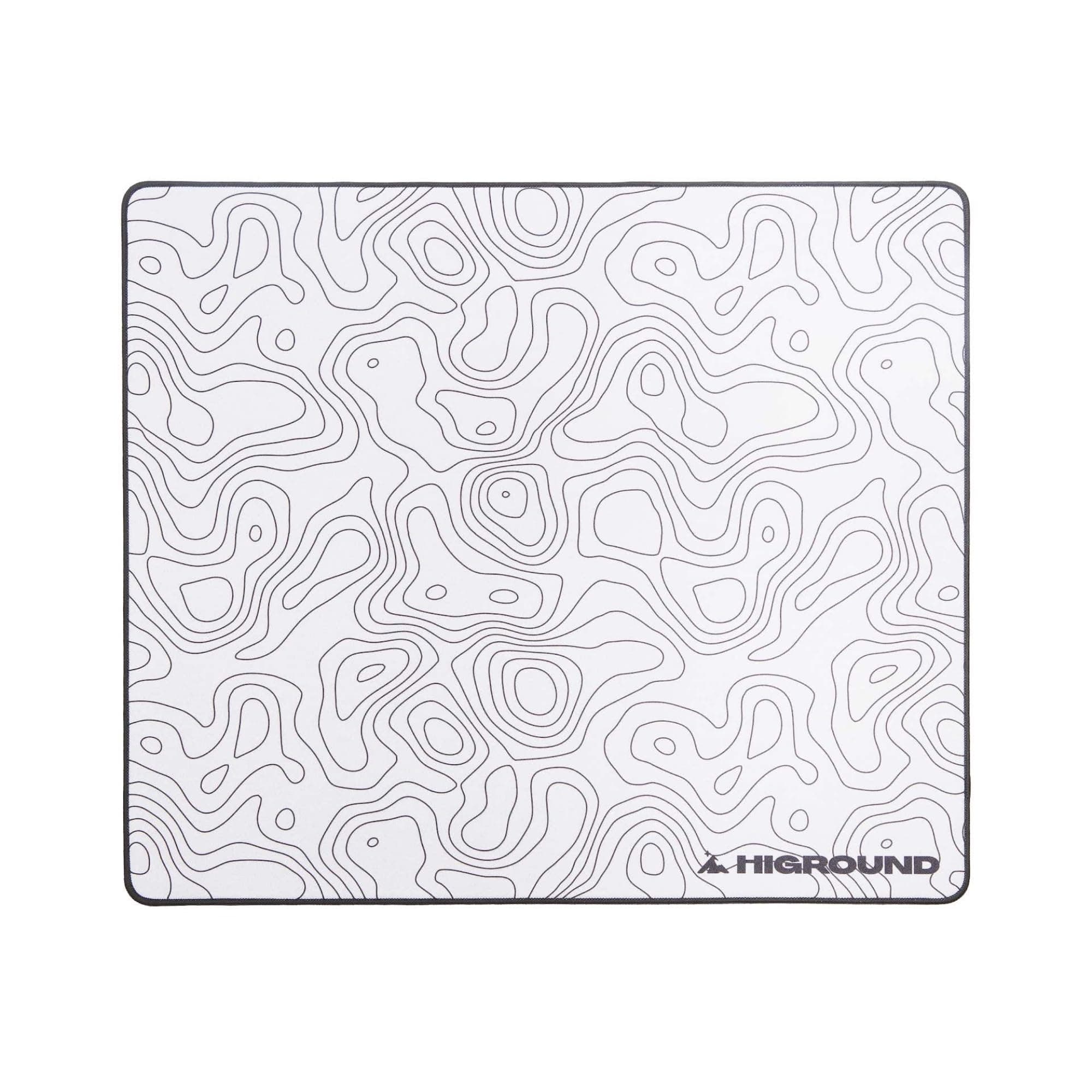 Higround SNOWSTONE Large Topographic Gaming Mouse Pad, Medium Speed Desktop Mouse Pad, Computer Mouse Pad, Flat Edge Sewn, Full Range of Motion, Base in