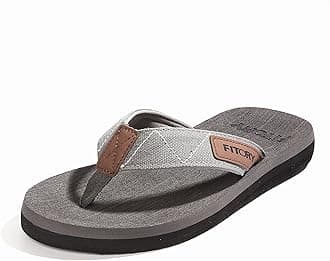 FITORY Men's Flip-Flops Arch Support Thongs Comfort Slippers for Beach Size 7-13