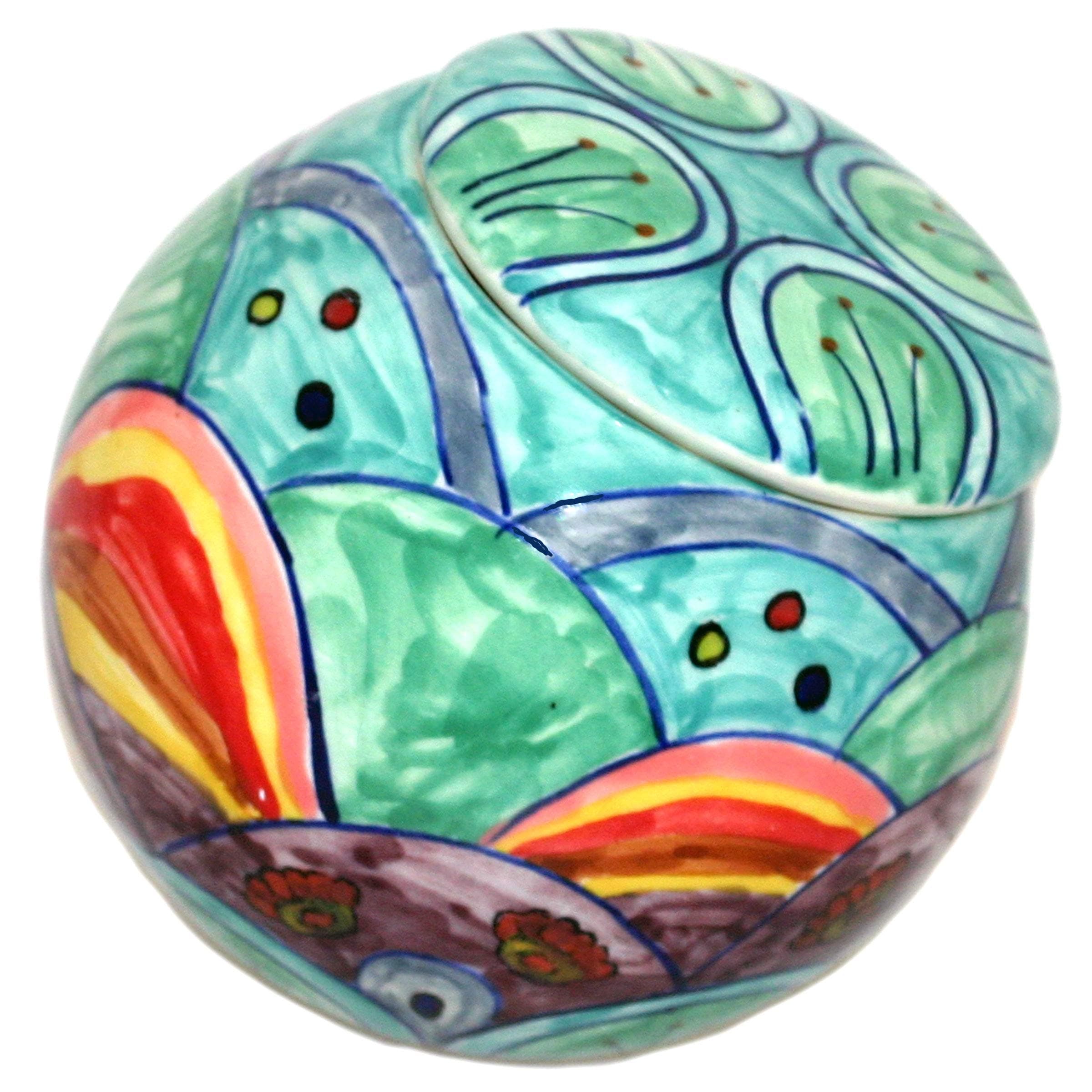 Gall&Zick Container with Lid Tea Caddy Spice Jar Biscuit Tin Food Storage Storage Lid Ceramic Painted Colourful