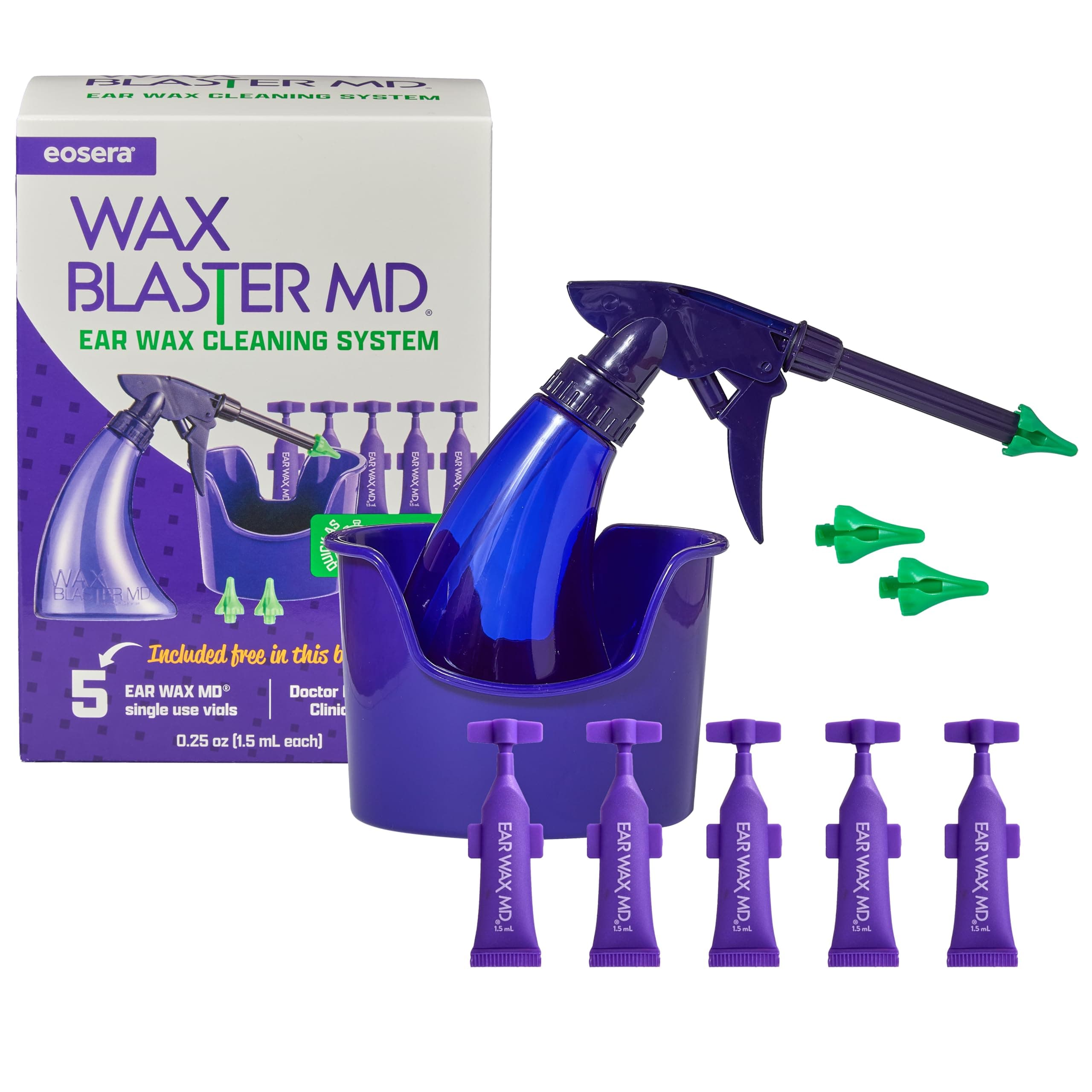 Earwax MD EOSERA Wax Blaster Kit - Complete Ear Cleaning Solution with Ear Wax Drops | Gentle Ear Irrigation for Routine Cleaning | Proven Results in Just 1 Treatment