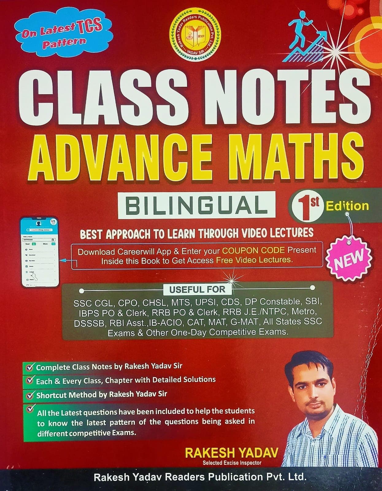 Rakesh Yadav Class Notes Advance Maths Bilingual 2024-25 Edition Based on Latest TCS Pattern | Advance Maths Class Notes by Rakesh Yadav Sir First Edition