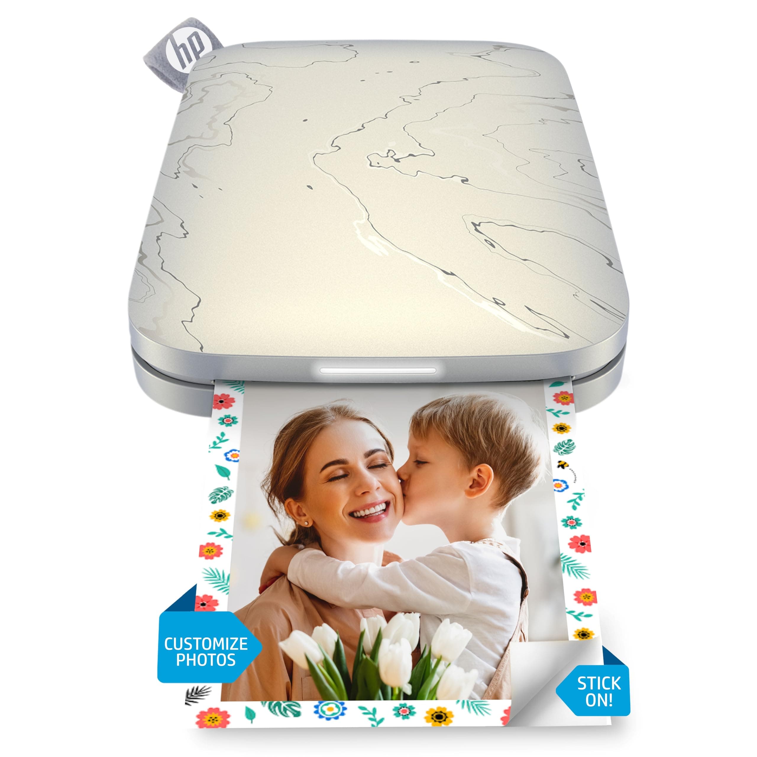 HP Sprocket Select Portable Instant Photo Printer for Android and iOS devices (Eclipse) Prints on 2.3x3.4” Sticky-Backed Zink Photo, White