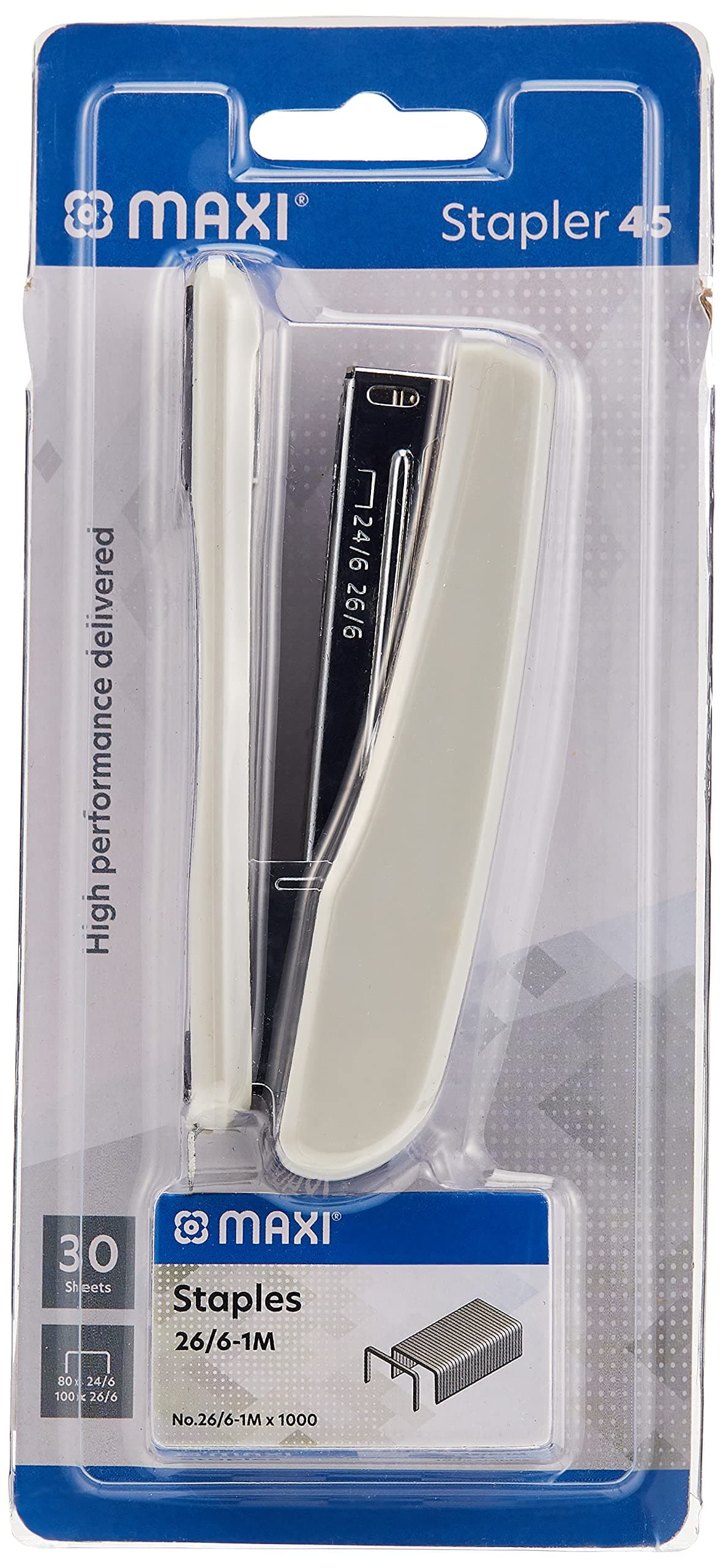 Maxi 45 Stapler With Staple Pin Set 30 Sheets, Assorted Colours Stapler 45, Bl 45