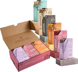Crate 61, Handmade in Canada, Plant Based Cold Process Natural Bar Soap, With Premium Essential Oils, Dry Skin, Pack of 6 (For Her)