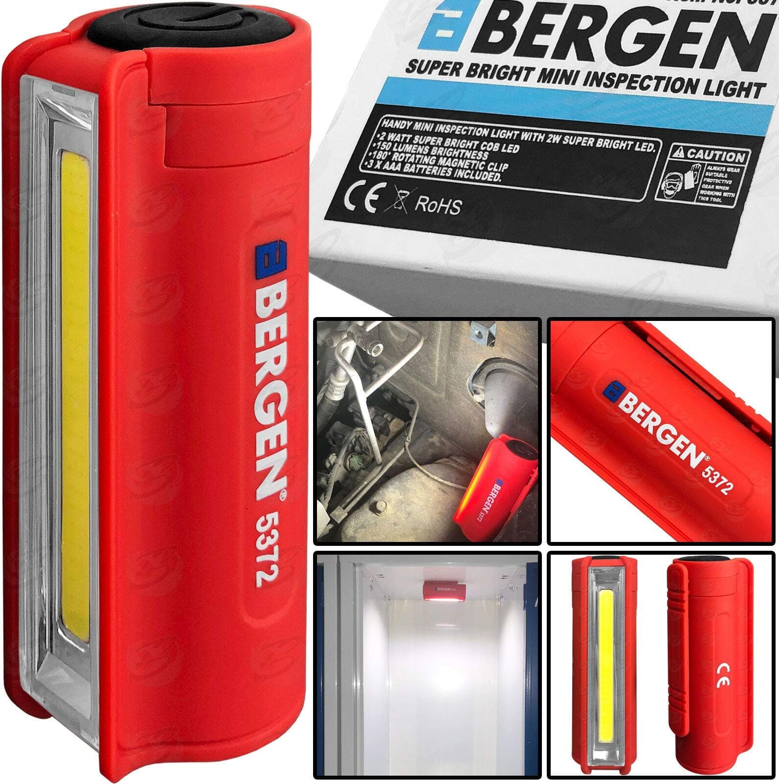 Bergen COB LED Mini Work Light Super Bright Magnetic Inspection Flashlight Torch