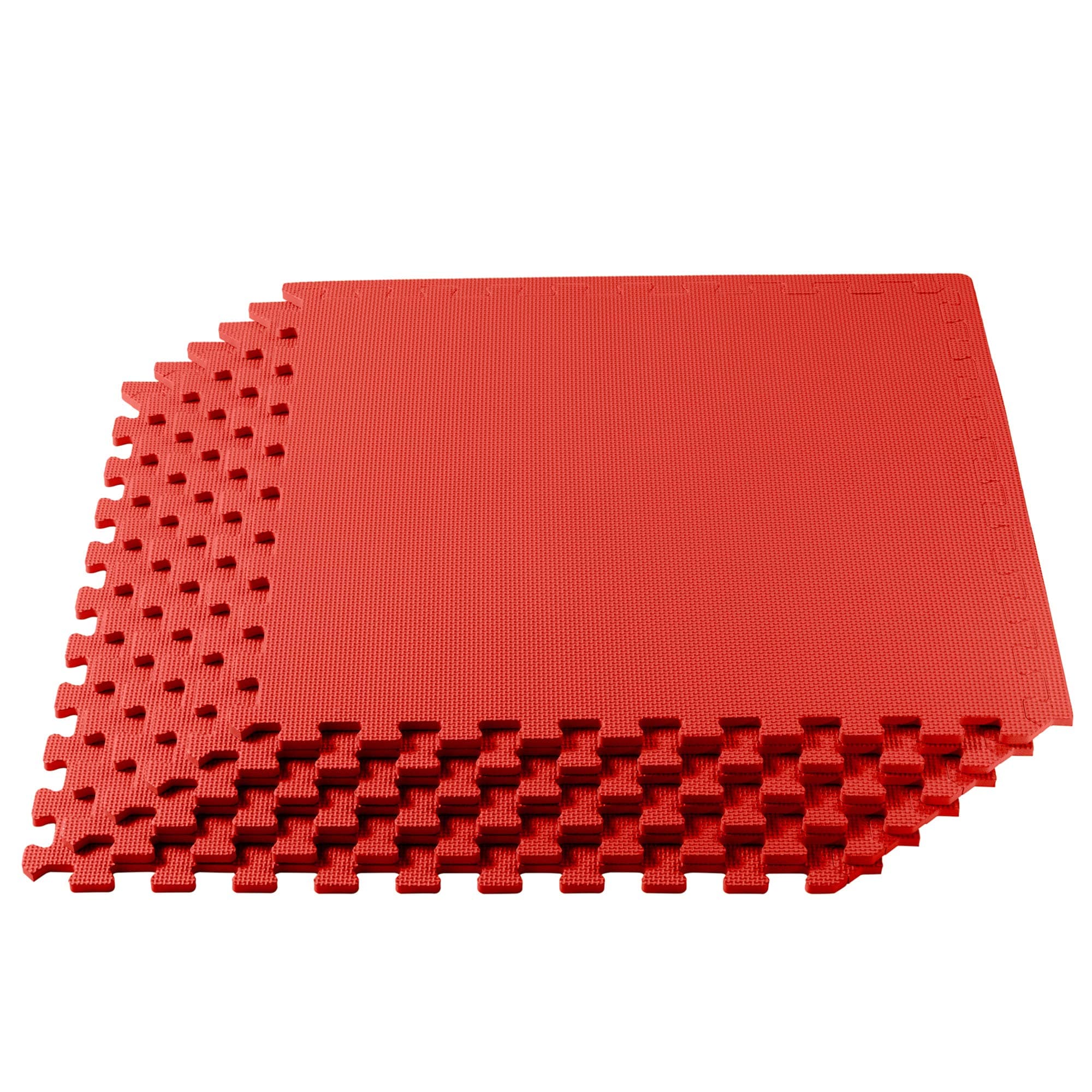 We Sell Mats3/8 Inch Thick Multipurpose Exercise Floor Mat with EVA Foam, Interlocking Tiles, Anti-Fatigue for Home or Gym, 24 in x 24 in