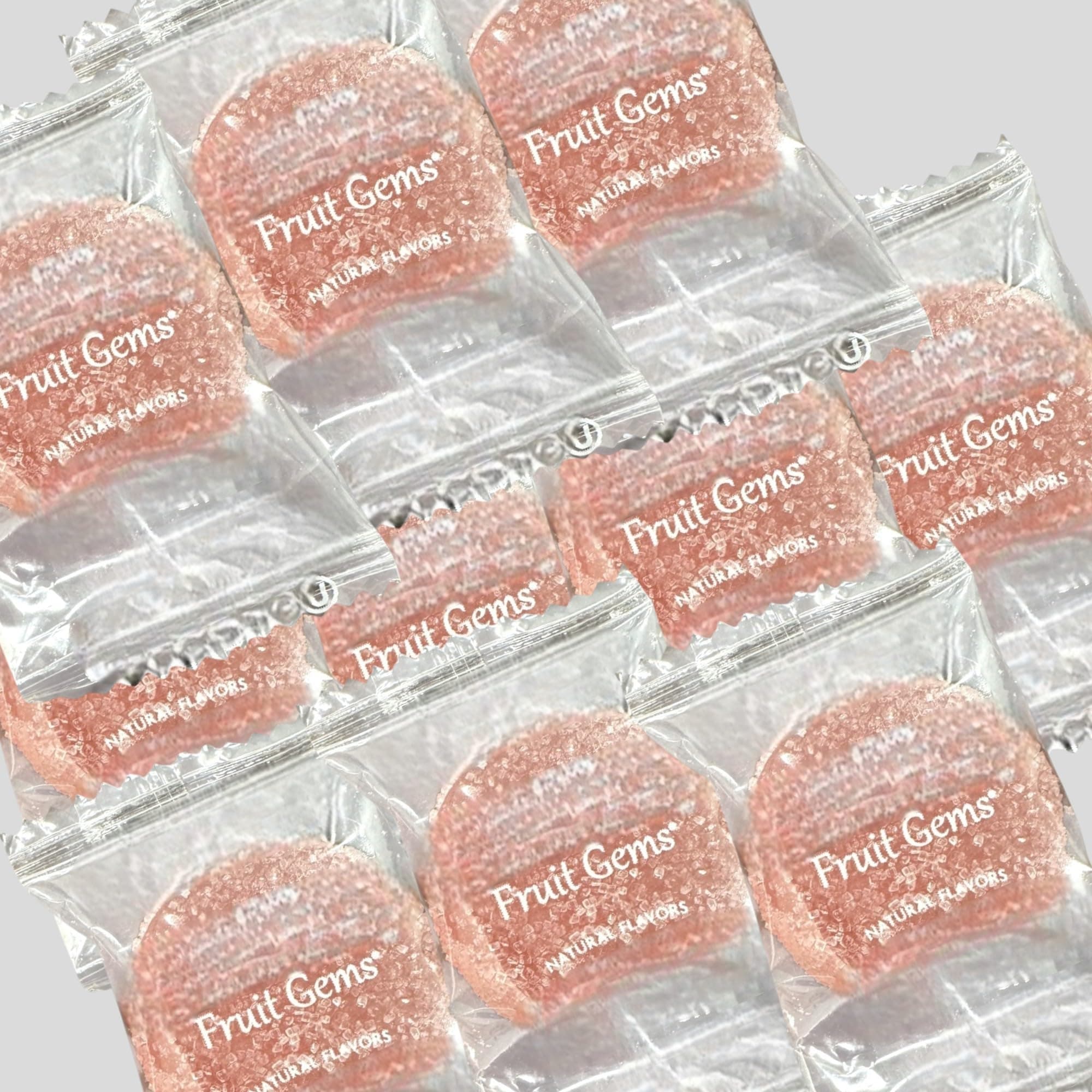 Individually Wrapped Fruit Gems Soft Candy Grapefruit Flavor Only -1lbs, (16 Oz)