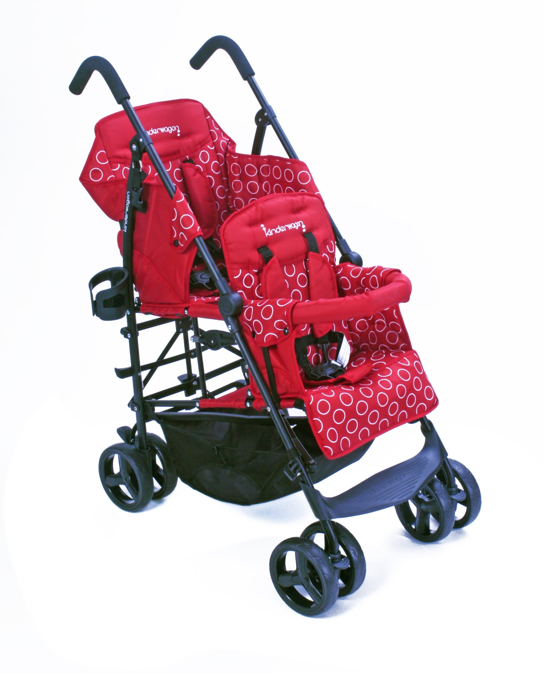 Kinderwagon RED Hop Double Child Stroller w/ Canopy