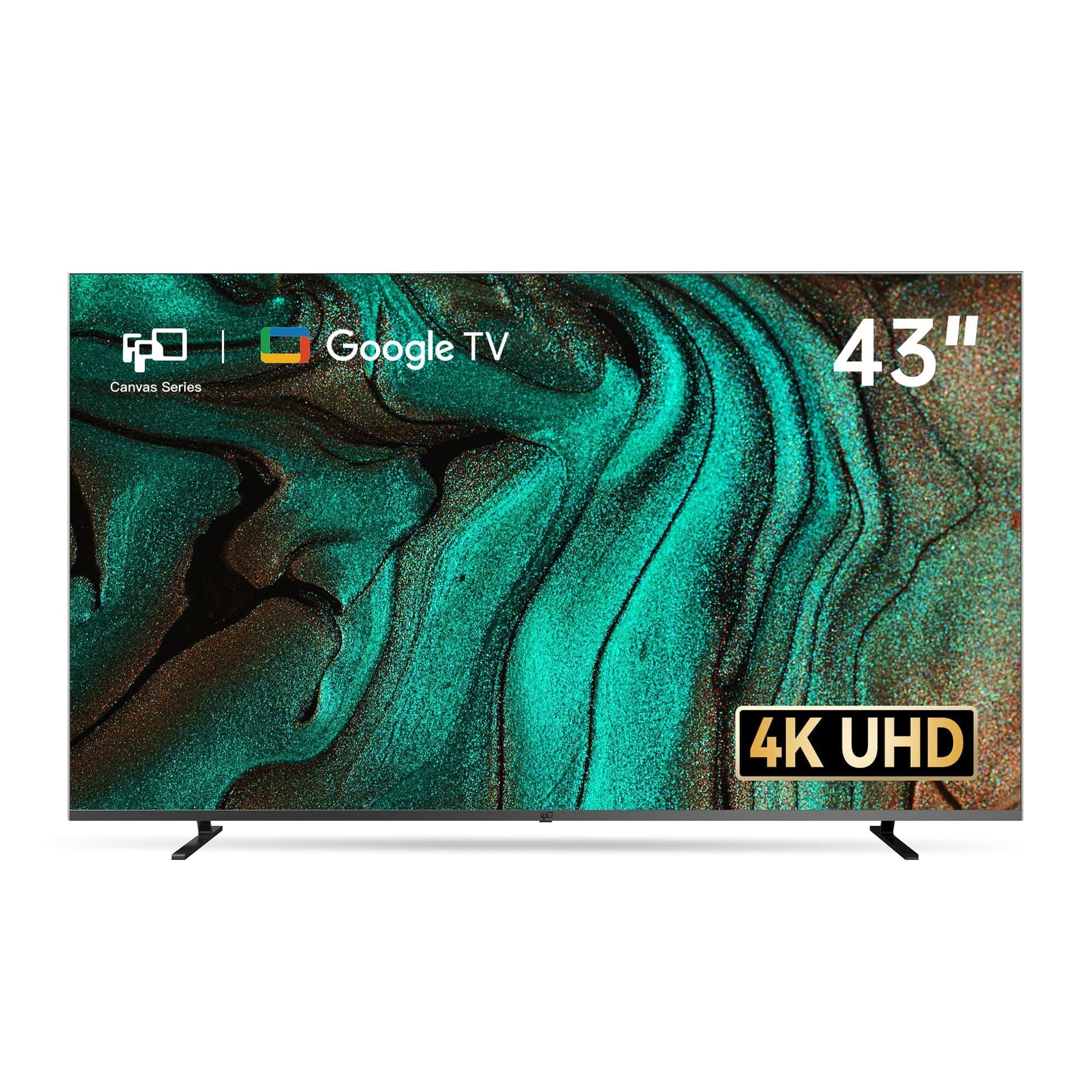 43 Inch Smart TV, 4K UHD LED Flat Screen Google TV with Google Cast, Bluetooth, HDMI, Streaming Live, HDR 10, Dolby Vision, Ultra Slim Television(Canvas-Series, CG43-C3, 2026)