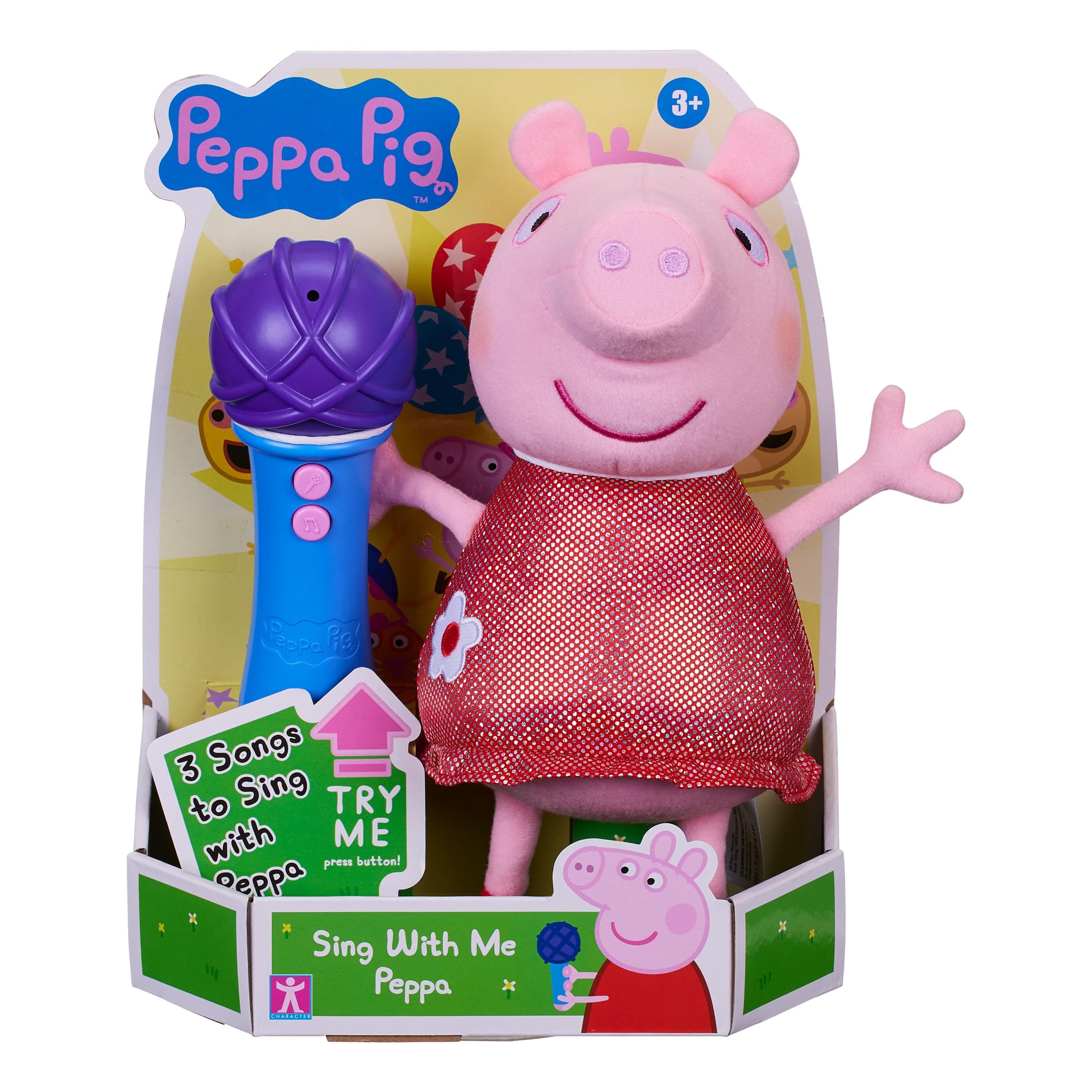 Peppa Pig, Sing With Me Peppa, Interactive Feature Plush, Musical Soft Toy with Microphone, Toys, Gift for Preschoolers
