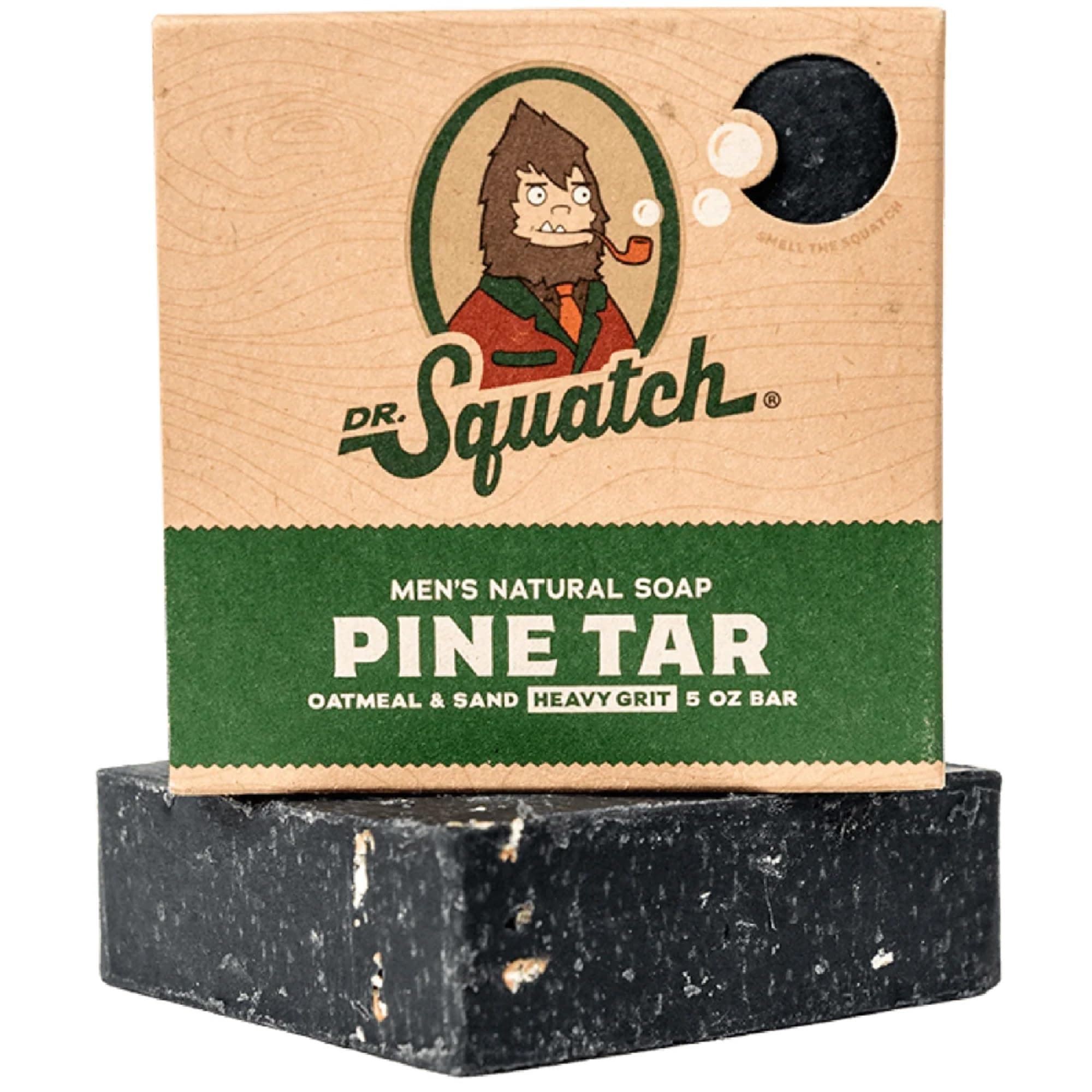 Dr. Squatch All Natural Bar Soap For Men With Heavy Grit, Pine Tar 5 Ounce (Pack Of 1) Pine