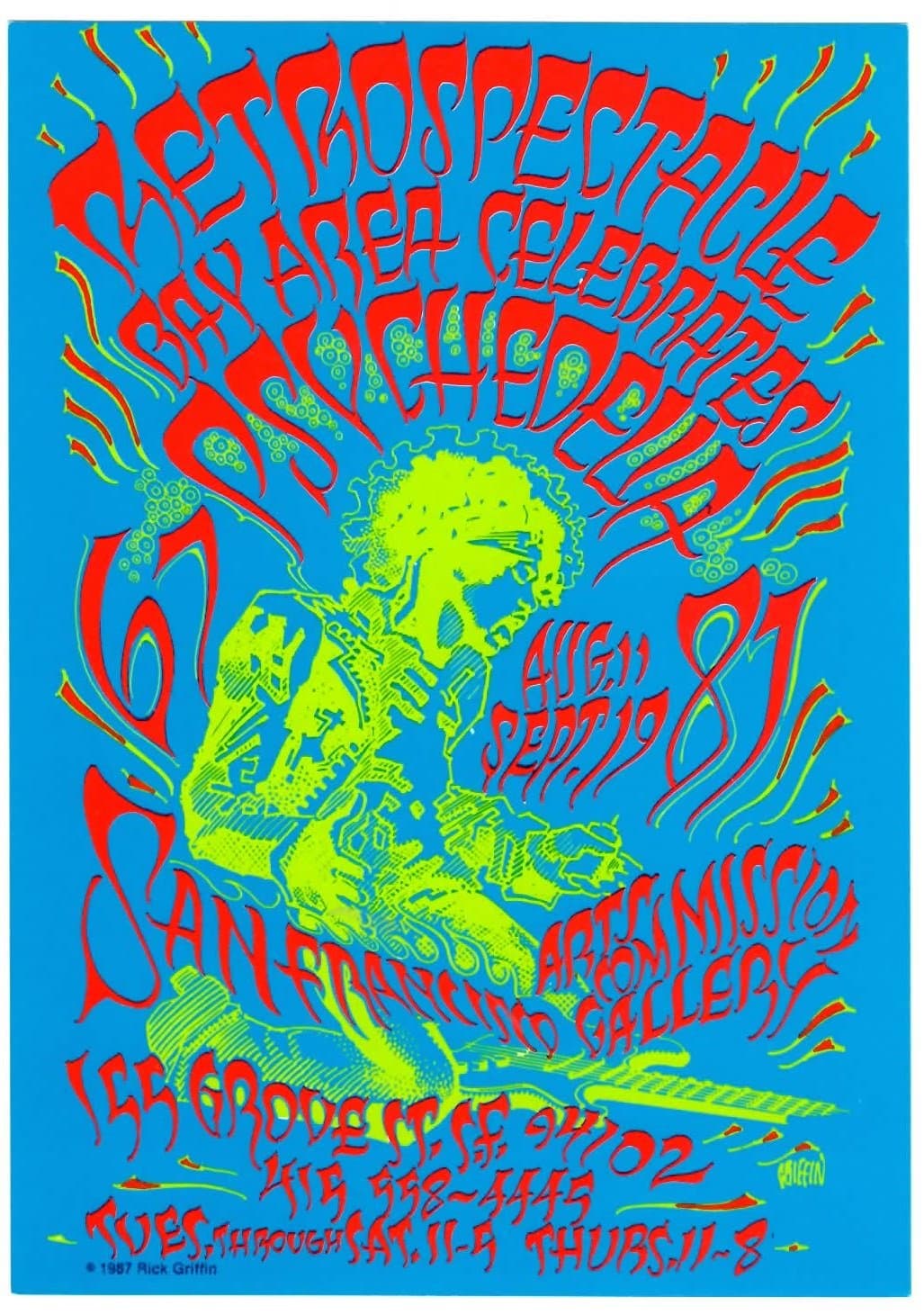 Original Rick Griffin 1987 Psychedelia Retrospectacle Postcard