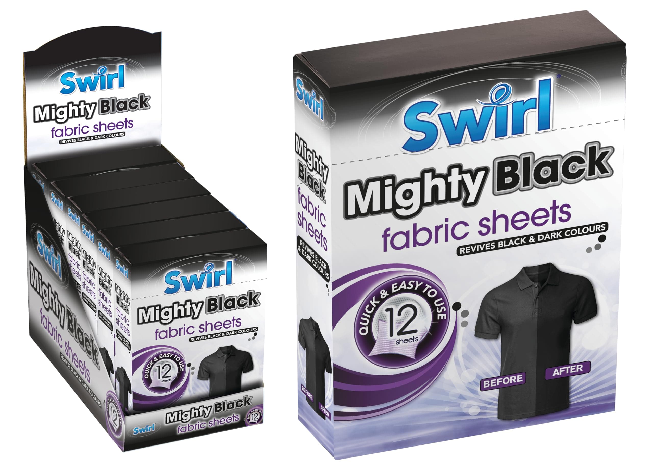 Mighty Black fabric Sheets x 12